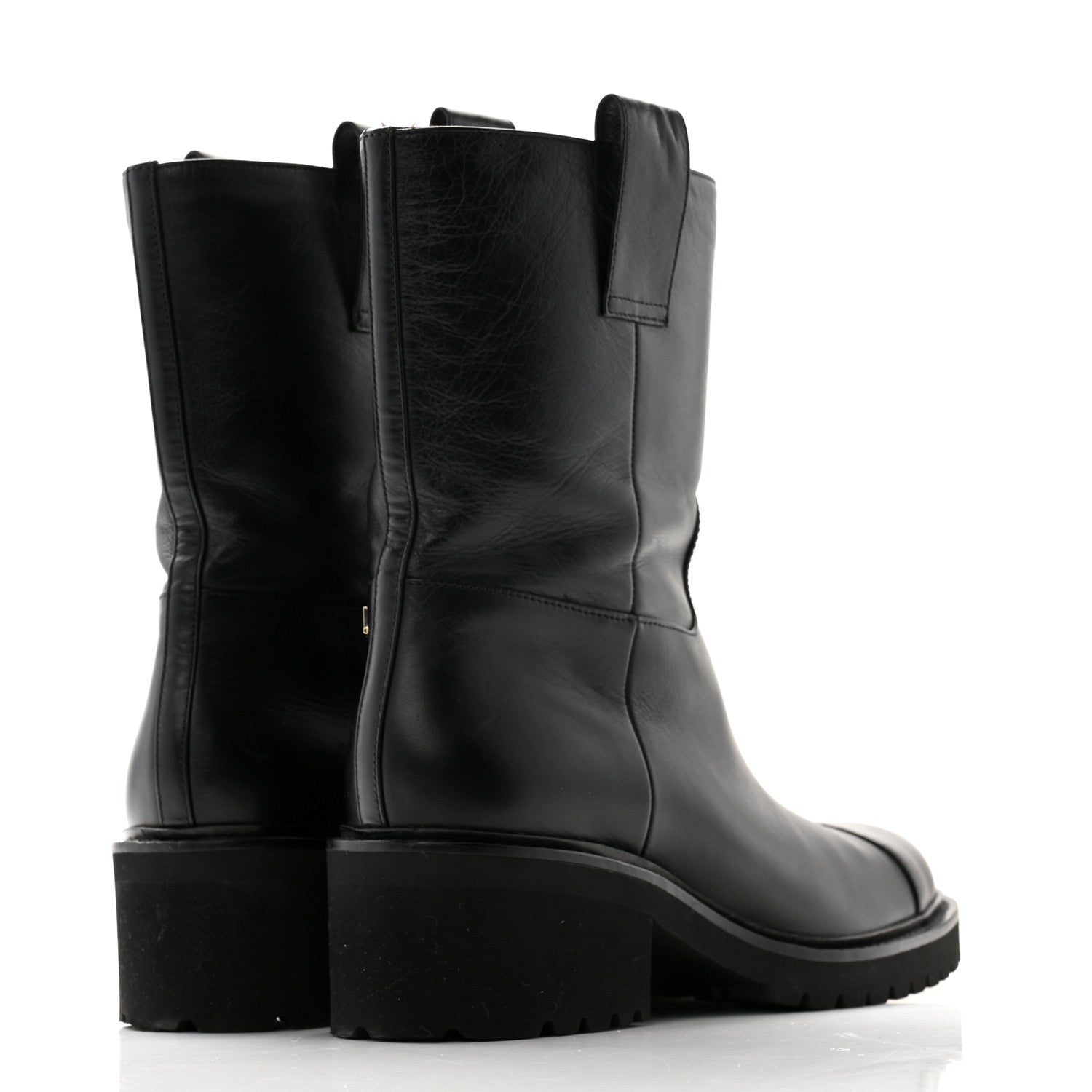 Chanel Calfskin CC Ankle Boots 37.5 Black 4 of 9