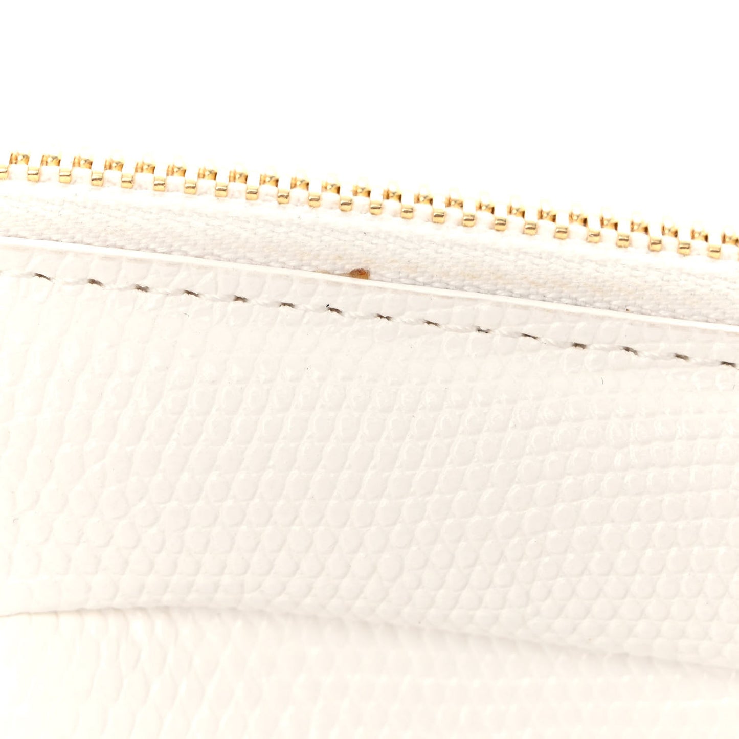 Calfskin Lizard Embossed M Frame Bag White