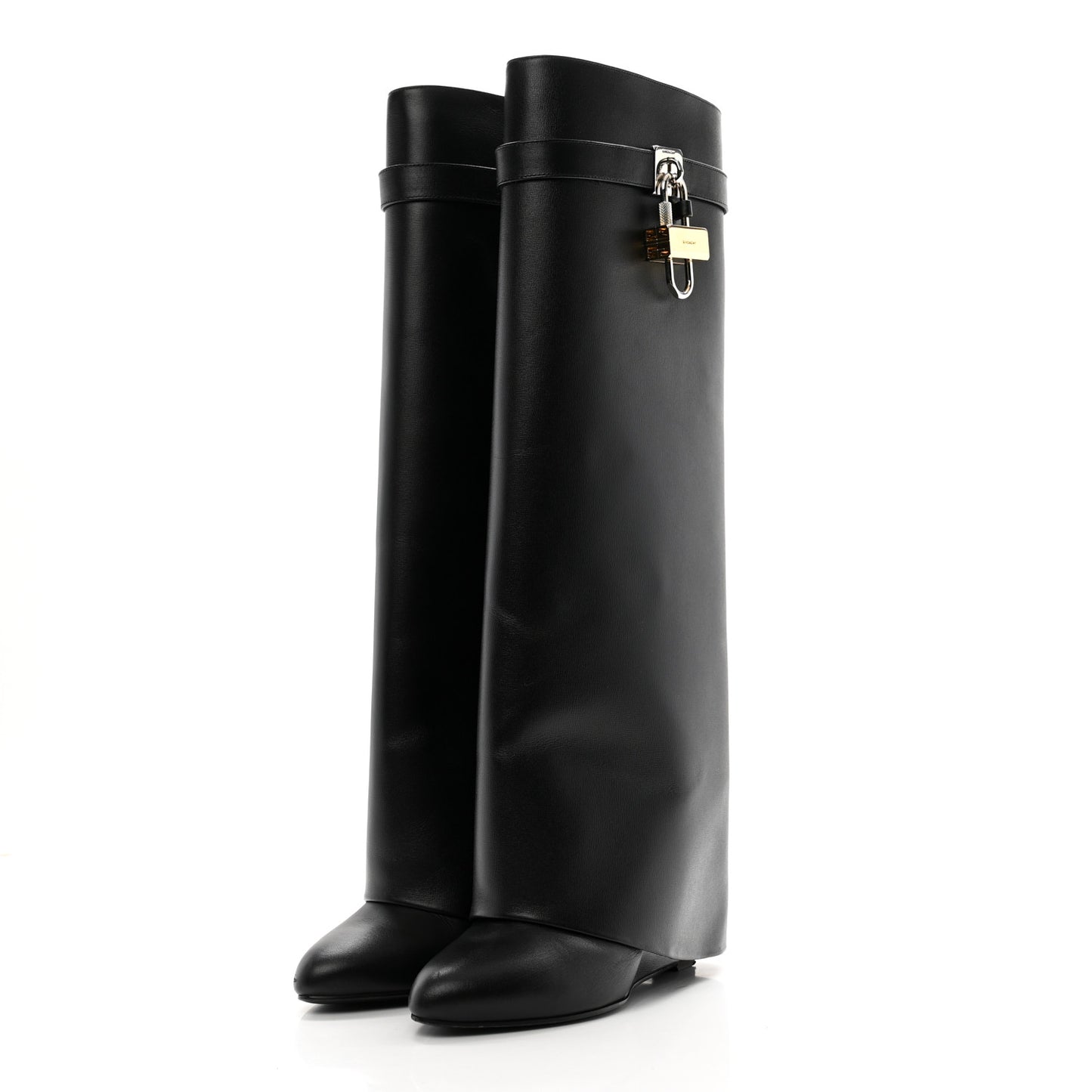 Calfskin Shark Lock Pant Boots 39 Black