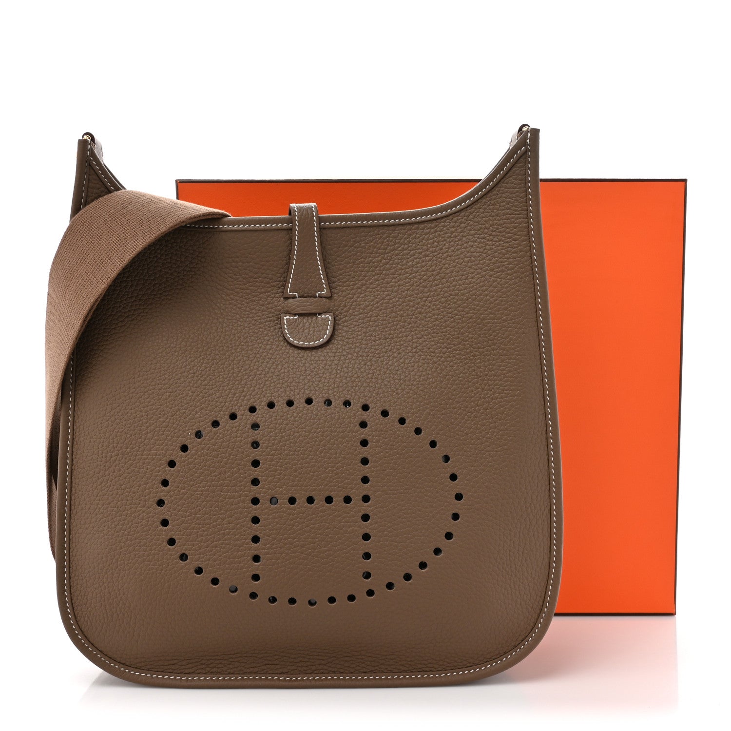 Hermes Taurillon Clemence Evelyne III PM Etoupe 11 of 11