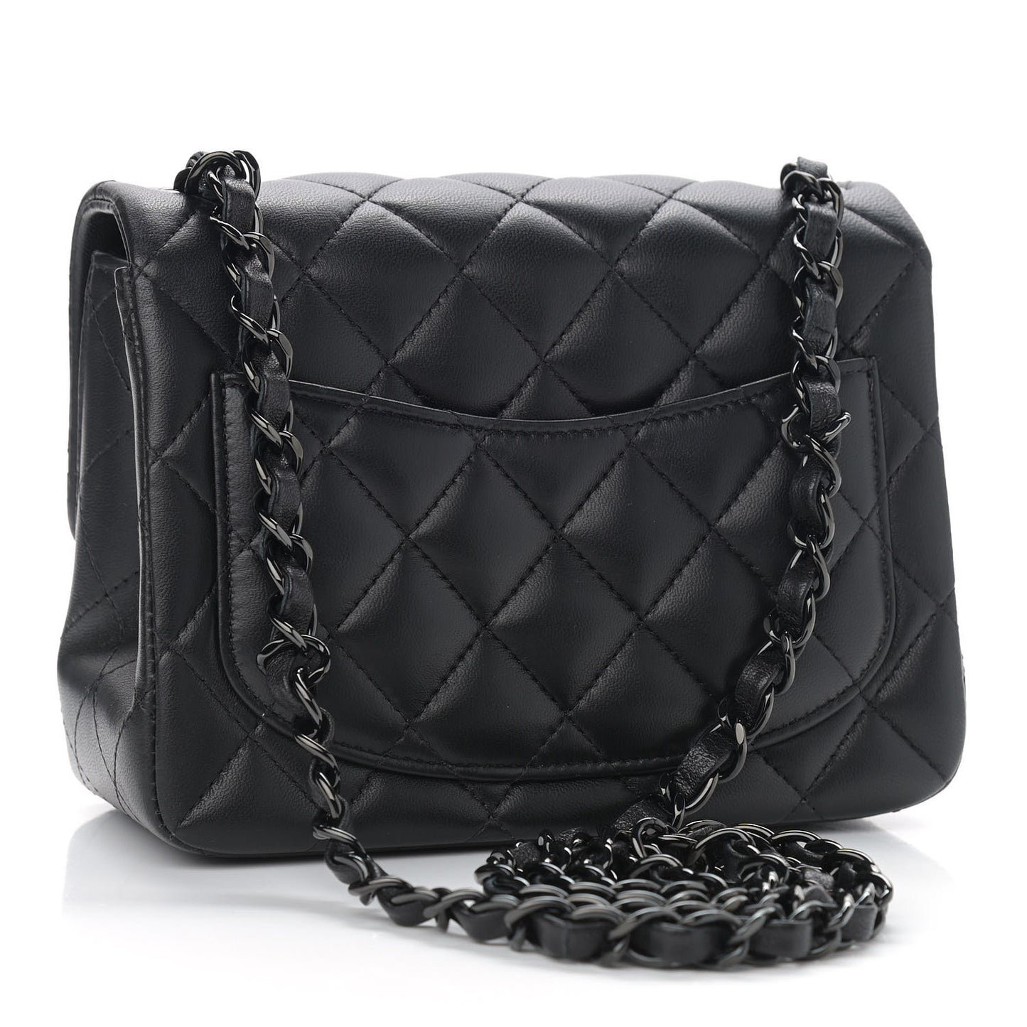Lambskin Quilted Mini Square Flap So Black