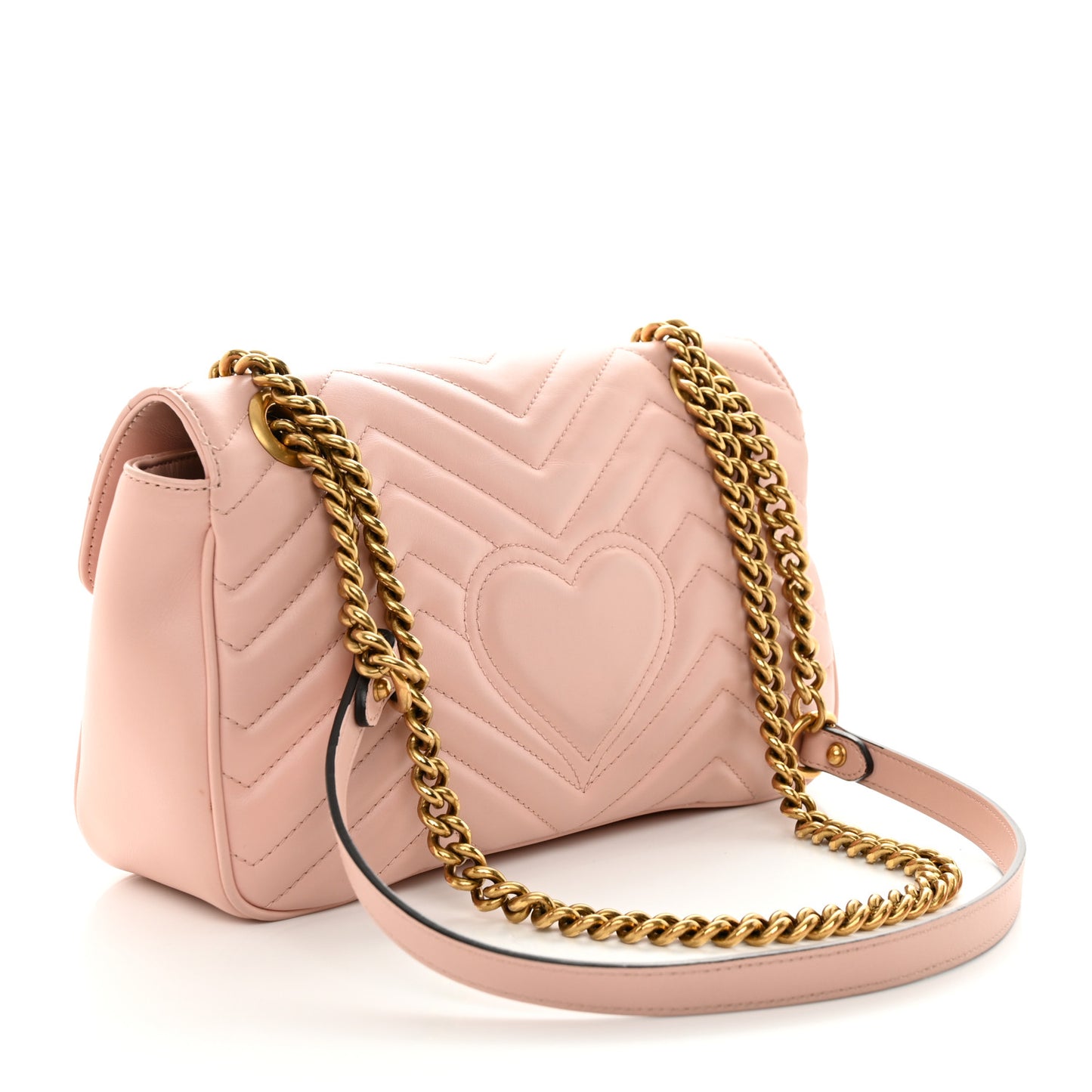 Calfskin Matelasse Small GG Marmont Shoulder Bag Perfect Pink