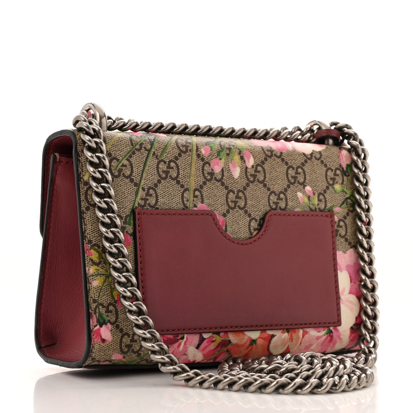 GG Supreme Monogram Blooms Small Padlock Shoulder Bag Beige Multicolor Dry Rose