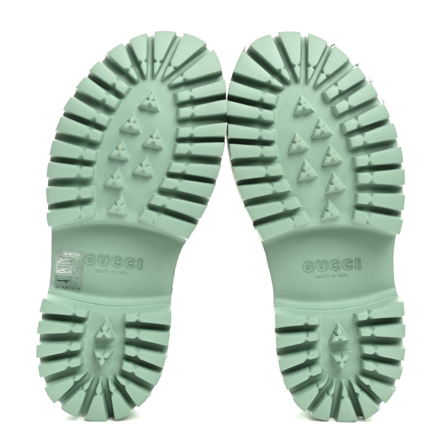 Gucci Rubber GG Monogram Perforated Elea Platform 55mm Lug Sole Sandals 36 Pacific Green 5 of 8