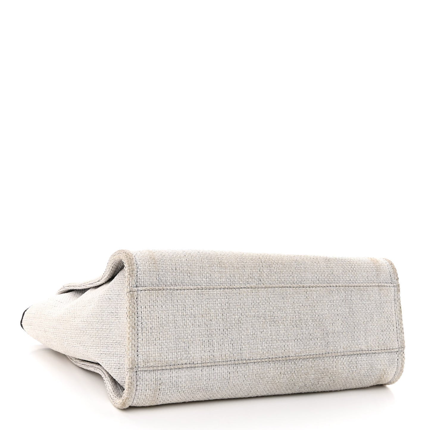 Woven Straw Raffia Small Deauville Tote Grey