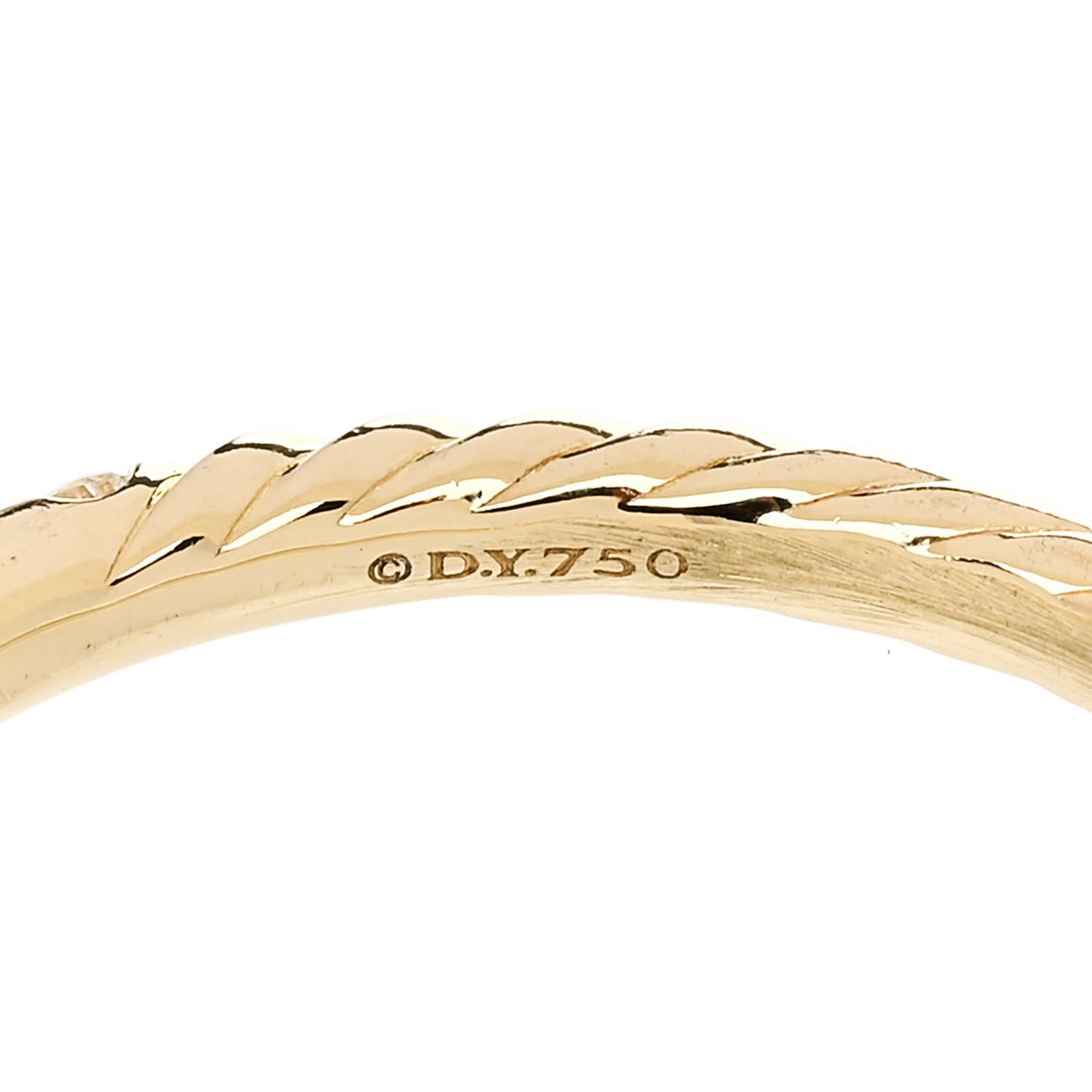 18K Yellow Gold Diamond 2mm Cable Collectibles Band Ring 60 9