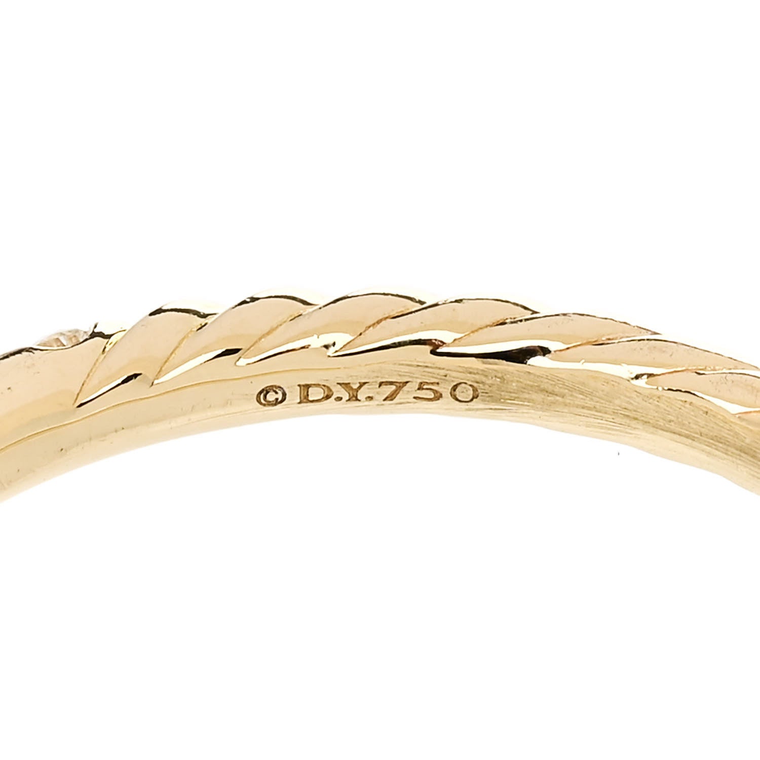 David Yurman 18K Yellow Gold Diamond 2mm Cable Collectibles Band Ring 60 9 5 of 5