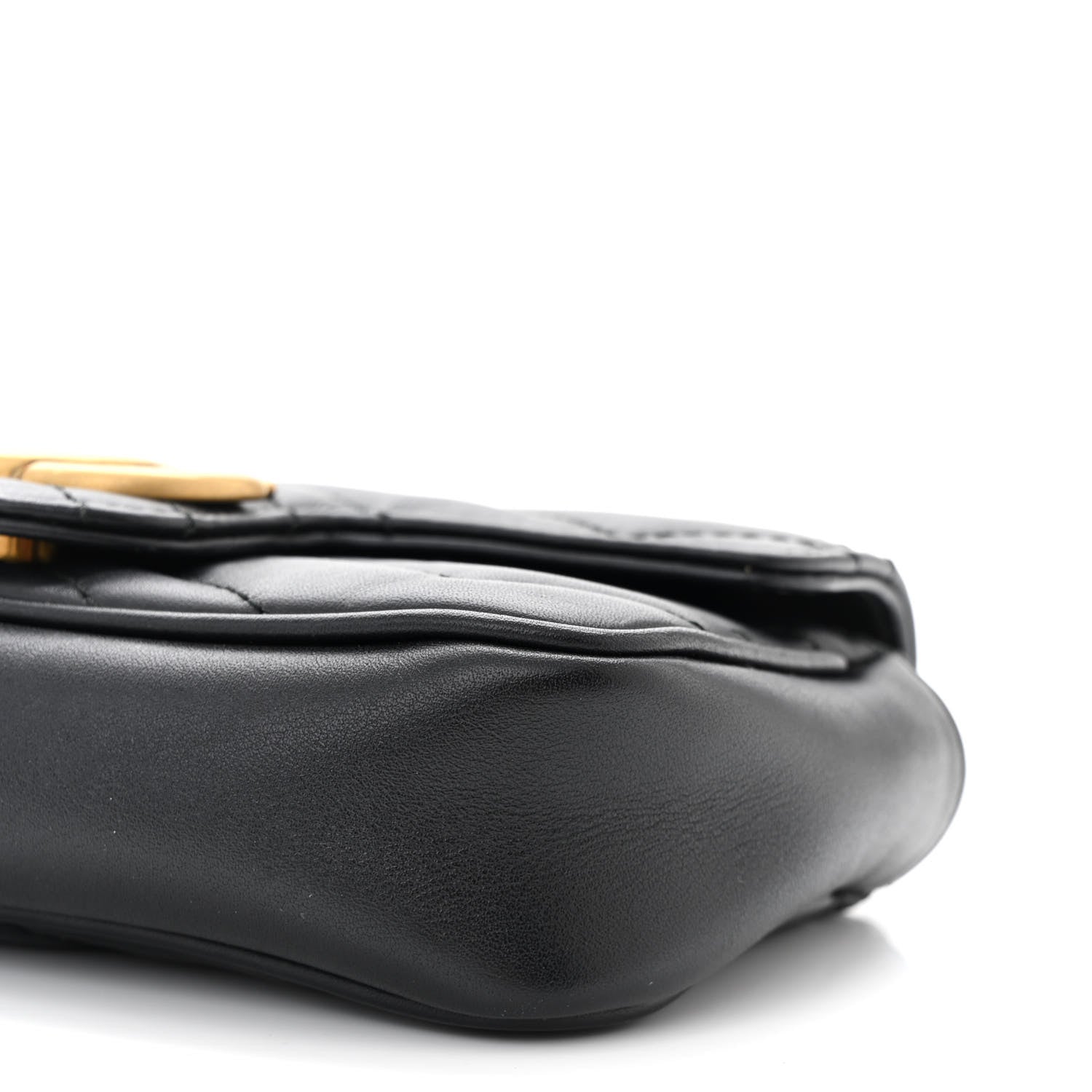 Gucci Calfskin Matelasse Super Mini GG Marmont Shoulder Bag Black 10 of 10