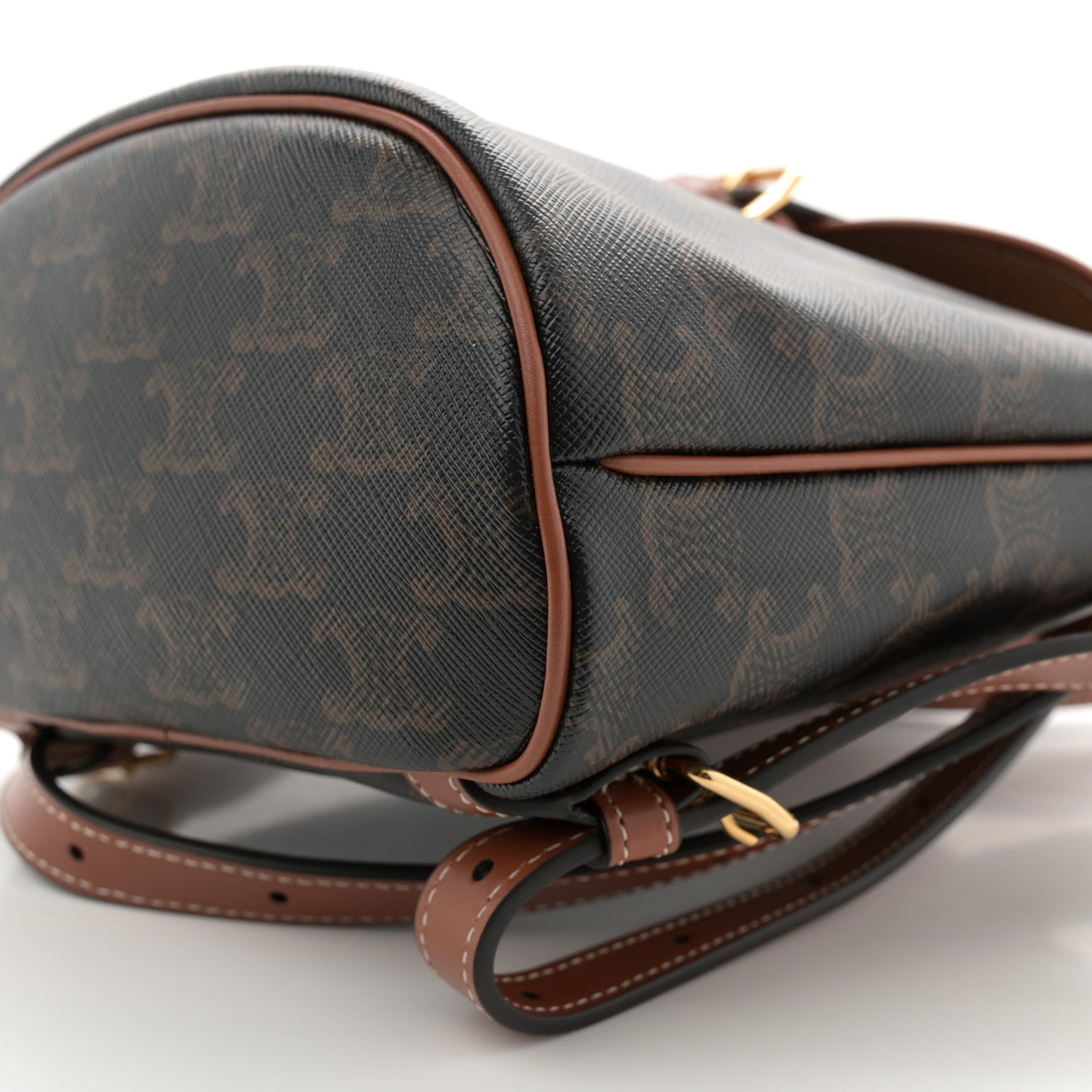 Triomphe Canvas Calfskin Mini Folco Backpack Tan