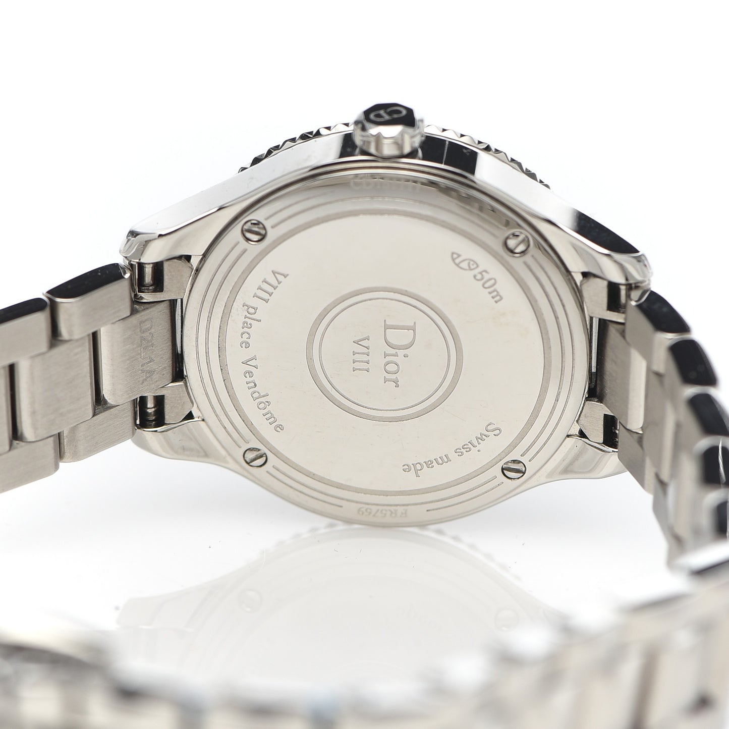 Stainless Steel Diamond Mother of Pearl 25mm Dior VIII Montaigne Quartz Watch