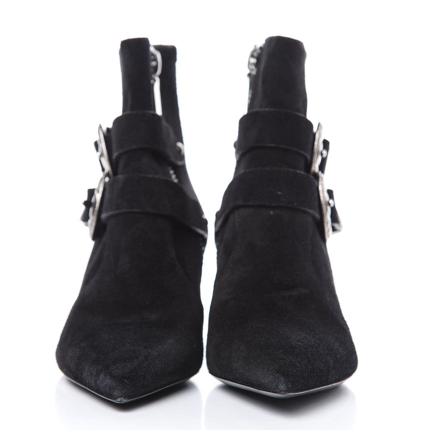 Baby Wool Suede Charlotte Buckle 55 Booties 36.5 Black