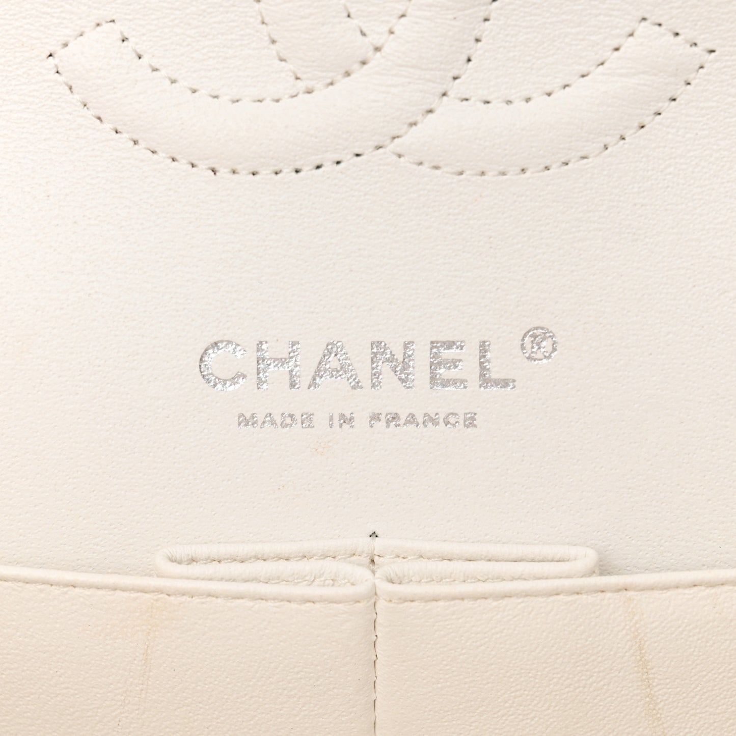 Caviar Quilted Medium Double Flap White