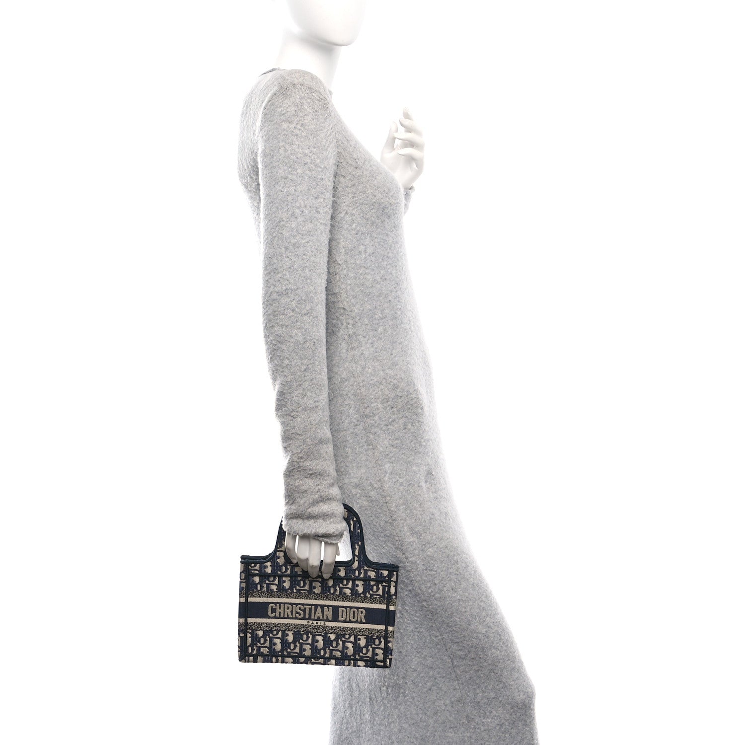 Christian Dior Oblique Mini Book Tote Blue Multicolor 2 of 9