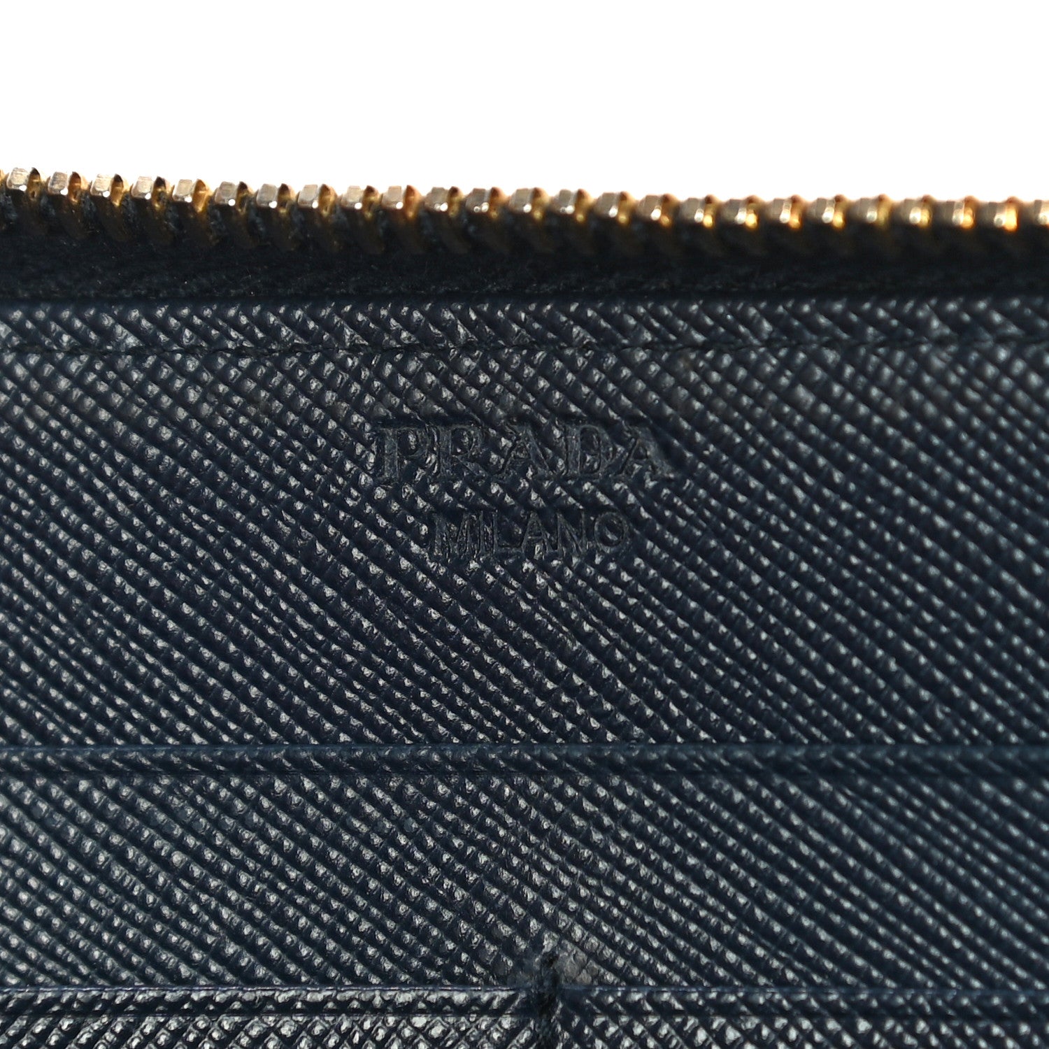 Prada Saffiano Metal Zip Around Wallet Baltico 6 of 15