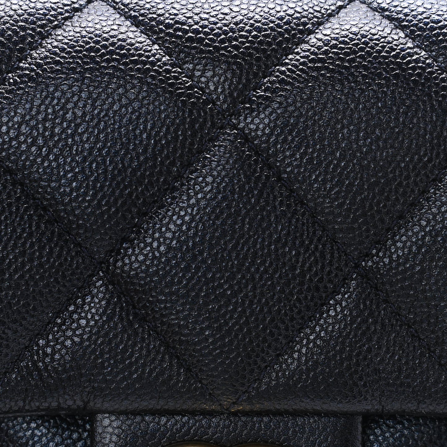 Iridescent Caviar Quilted Mini My Perfect Flap Black