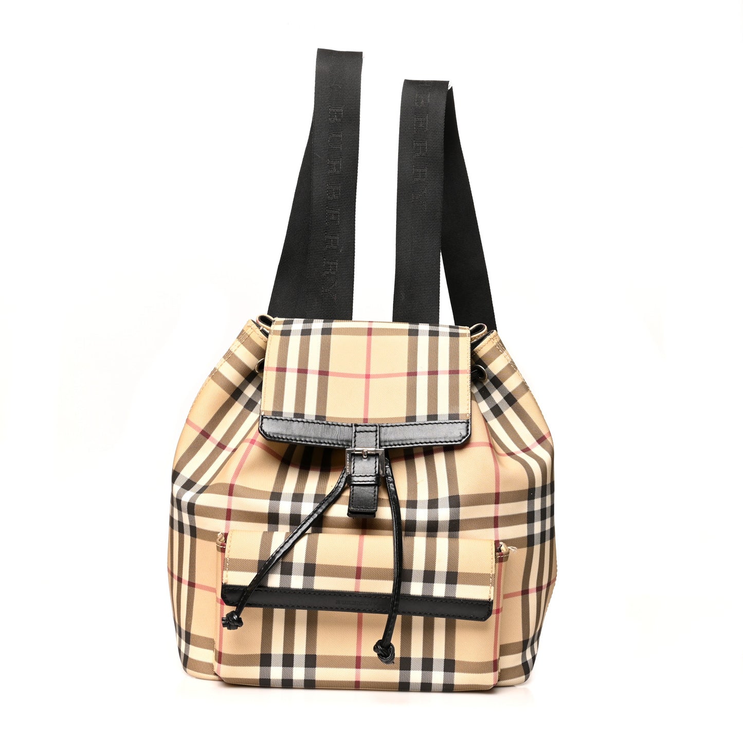 House Check Drawstring Backpack Black