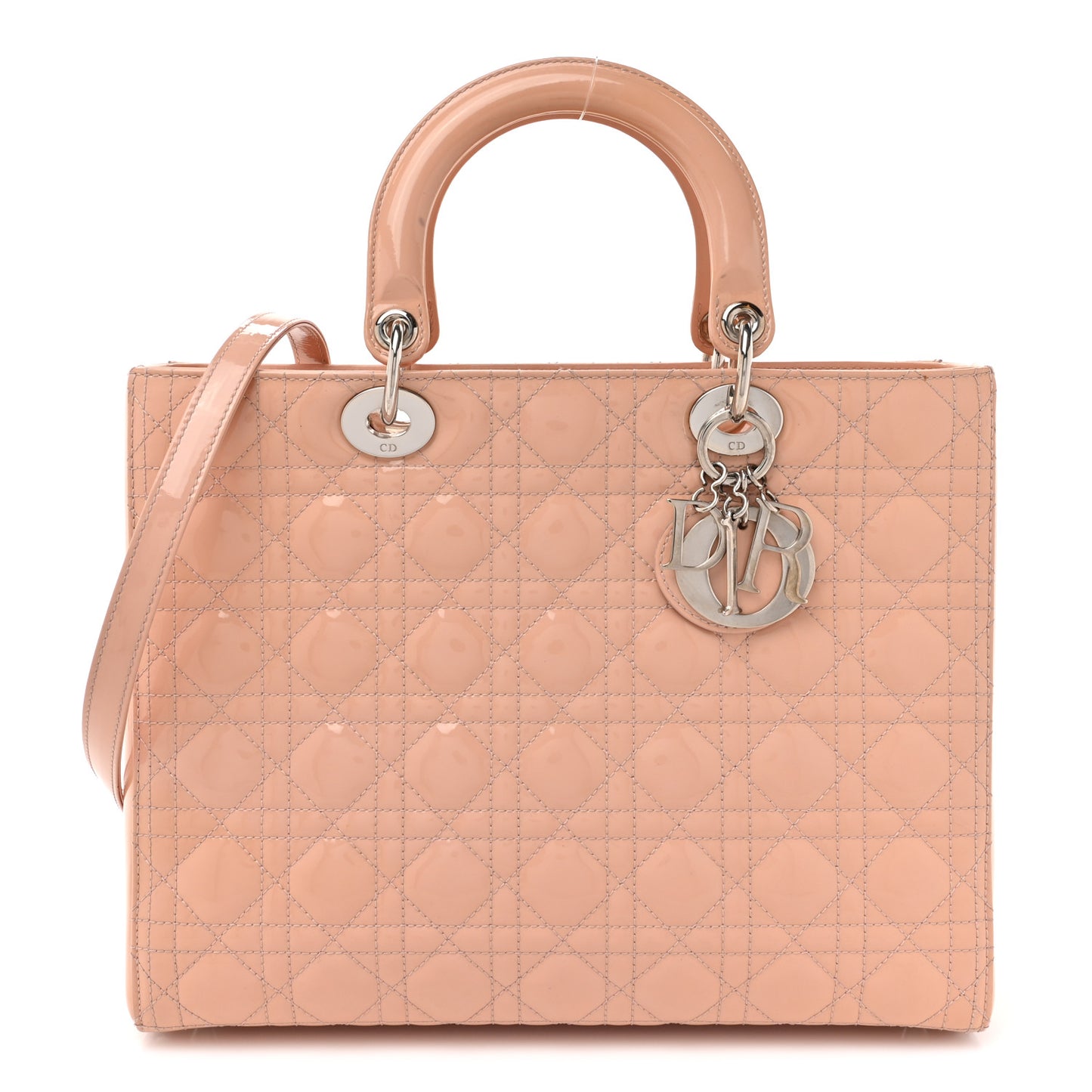 Patent Cannage Large Lady Dior Light Pink