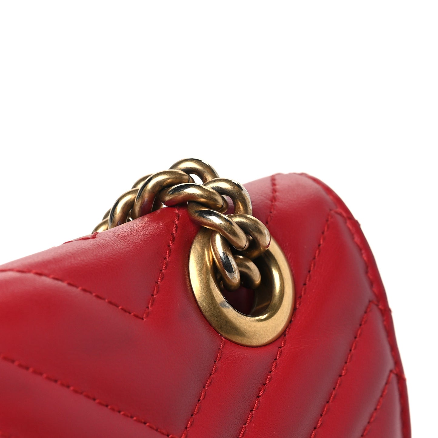 Calfskin Matelasse Small GG Marmont Shoulder Bag Hibiscus Red