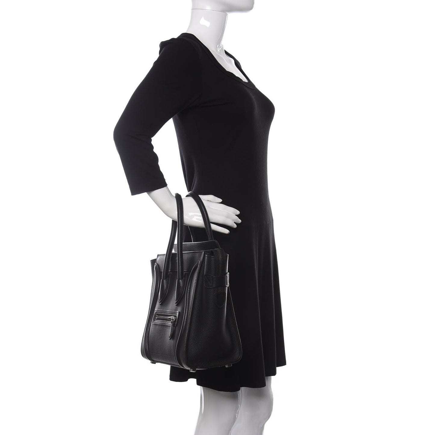 Drummed Calfskin Micro Luggage Black