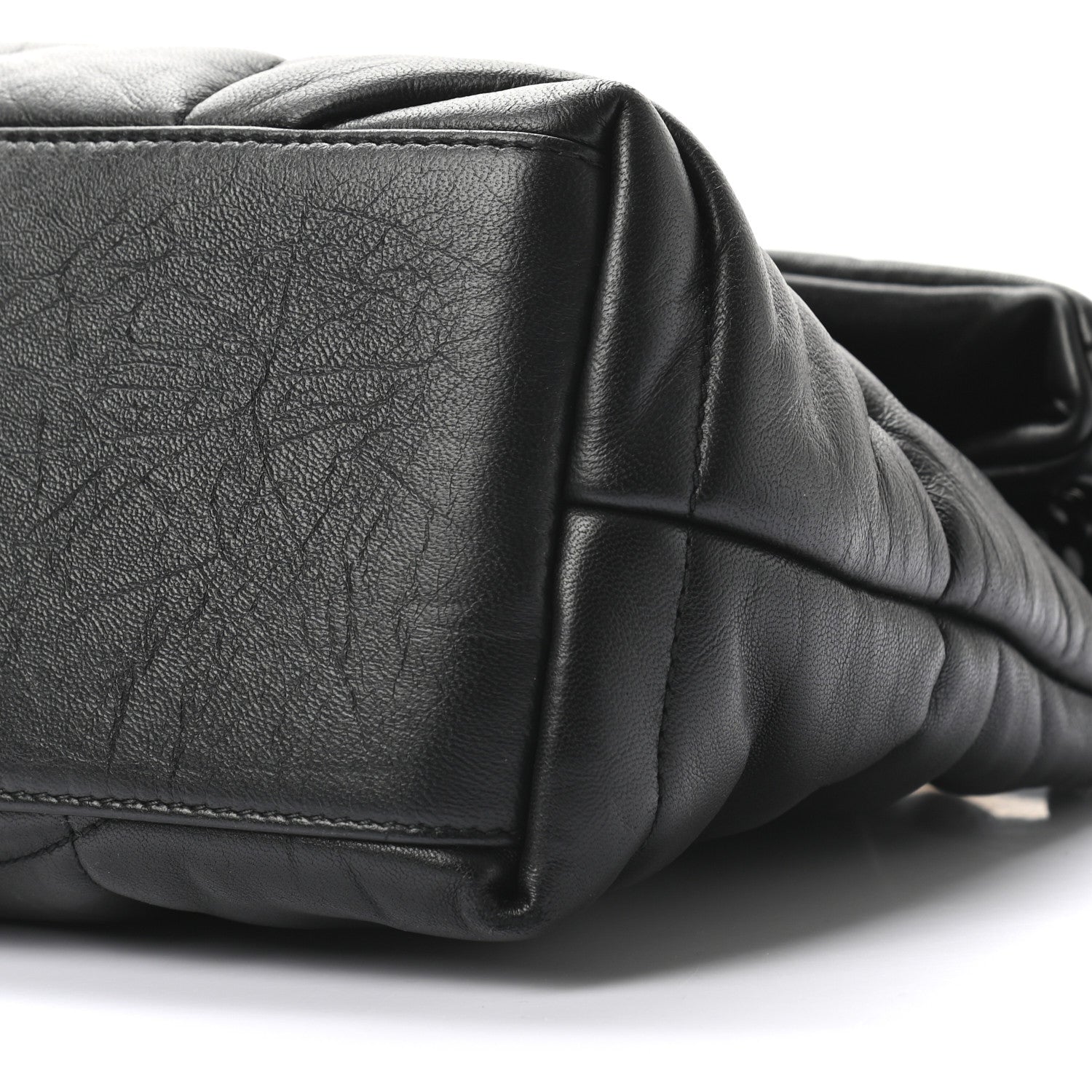 Saint Laurent Lambskin Quilted Small Loulou Puffer Monogram Chain Satchel Black 7 of 9