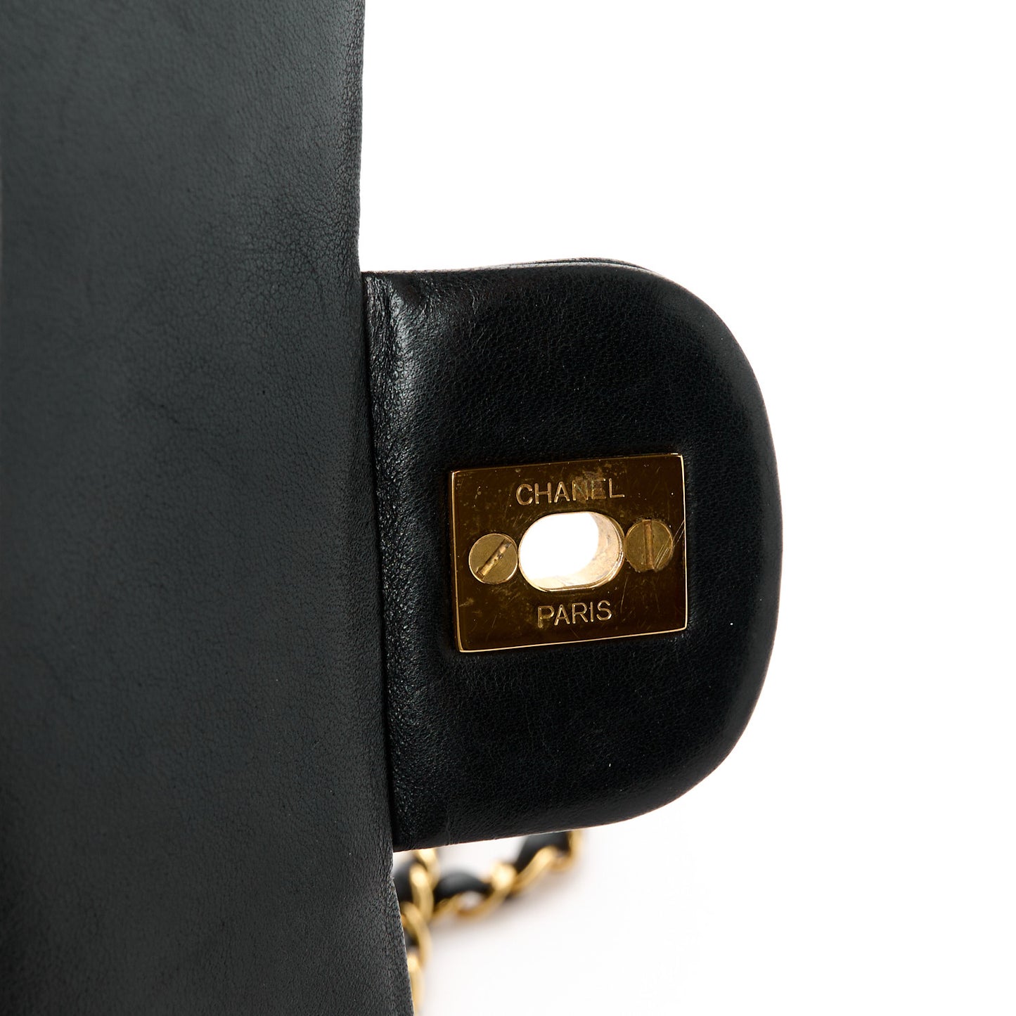 Lambskin Quilted Medium Double Flap Black