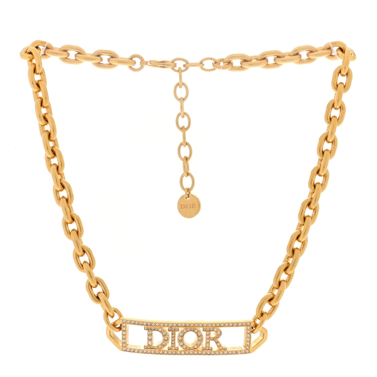 Metal Crystal Dio(r)evolution Choker Necklace Gold