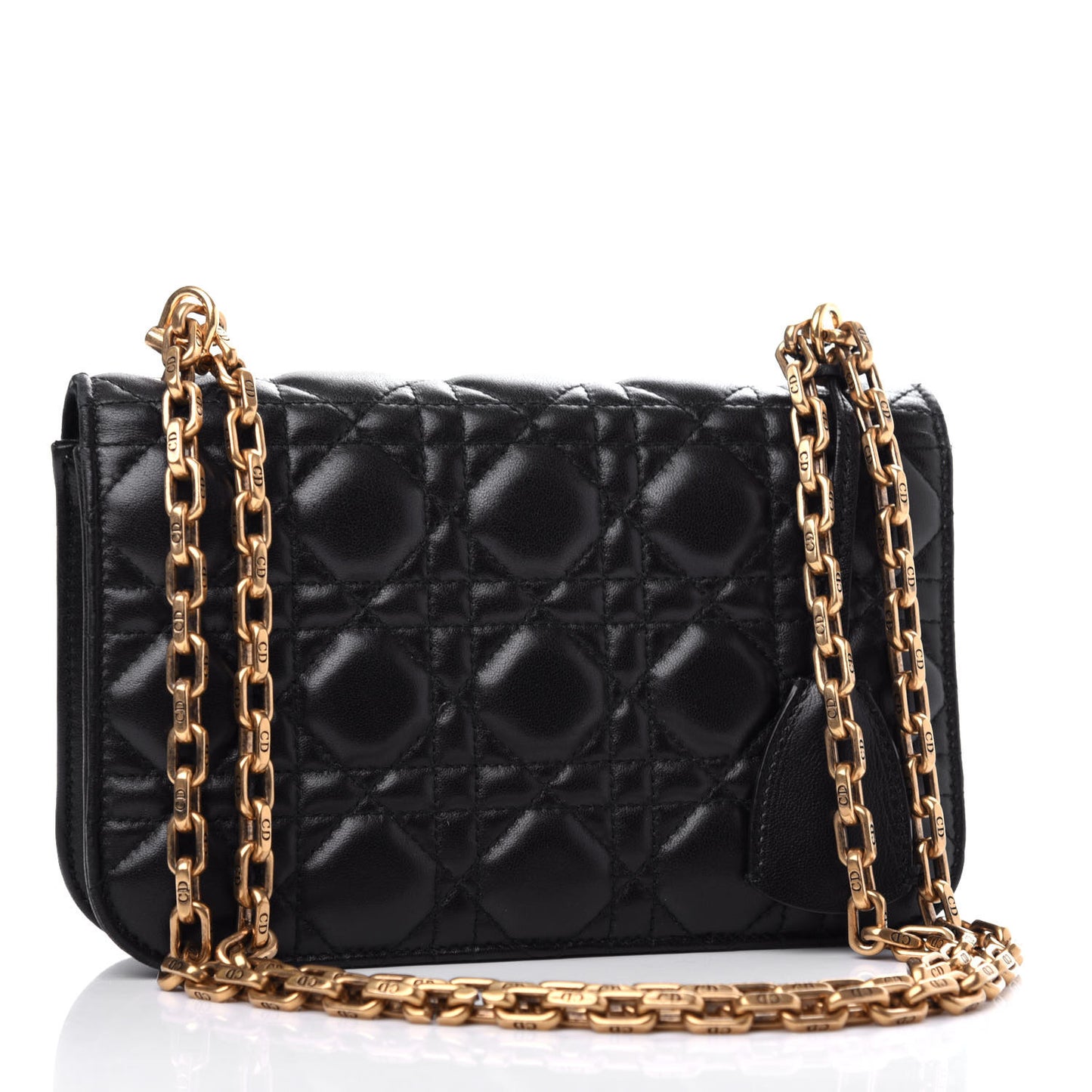 Lambskin Cannage Small Dioraddict Flap Bag Black