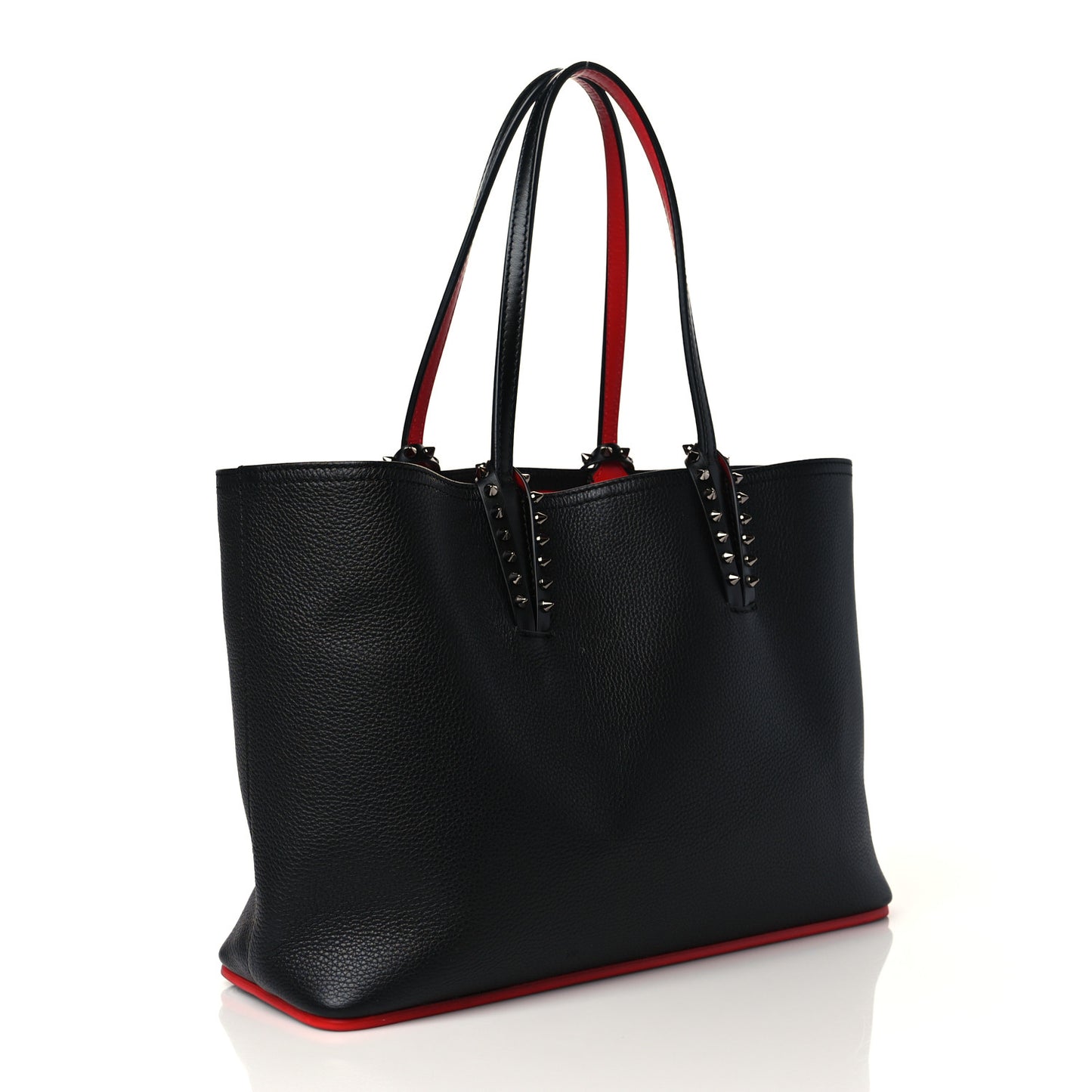Calfskin Spikes Small East West Cabata Tote Black