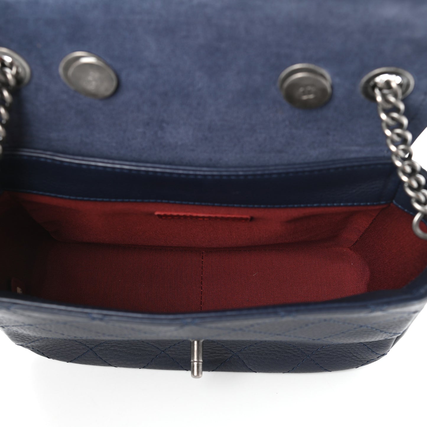 Grained Calfskin Archi Chic Flap Navy