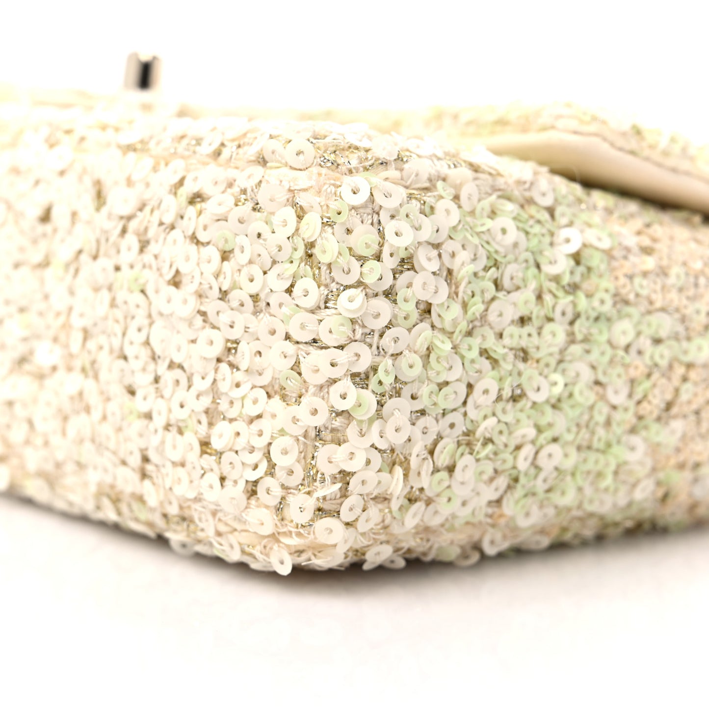 Shaded Sequin Mini Flap Light Green White Ecru