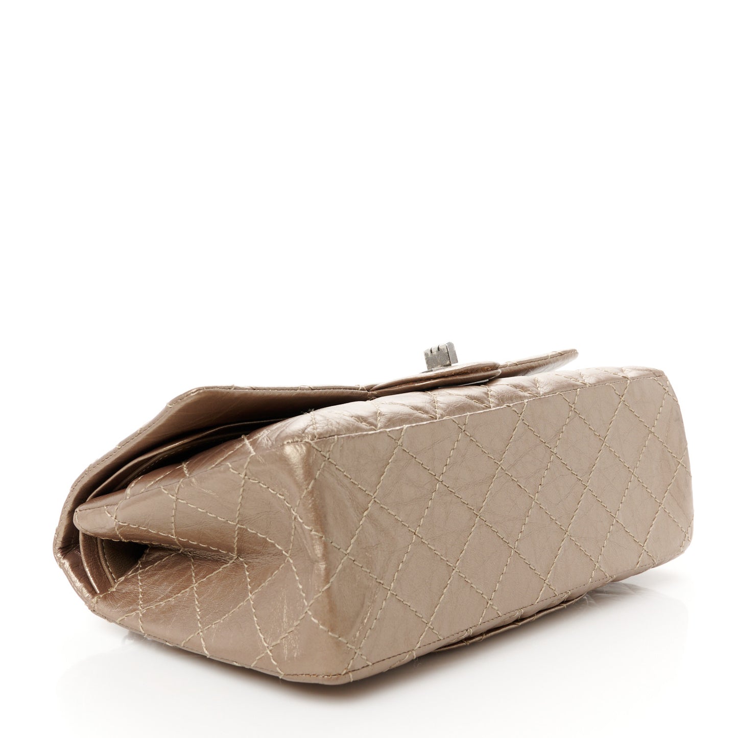 Metallic Aged Calfskin Quilted 2.55 Reissue 225 Flap Dark Gold