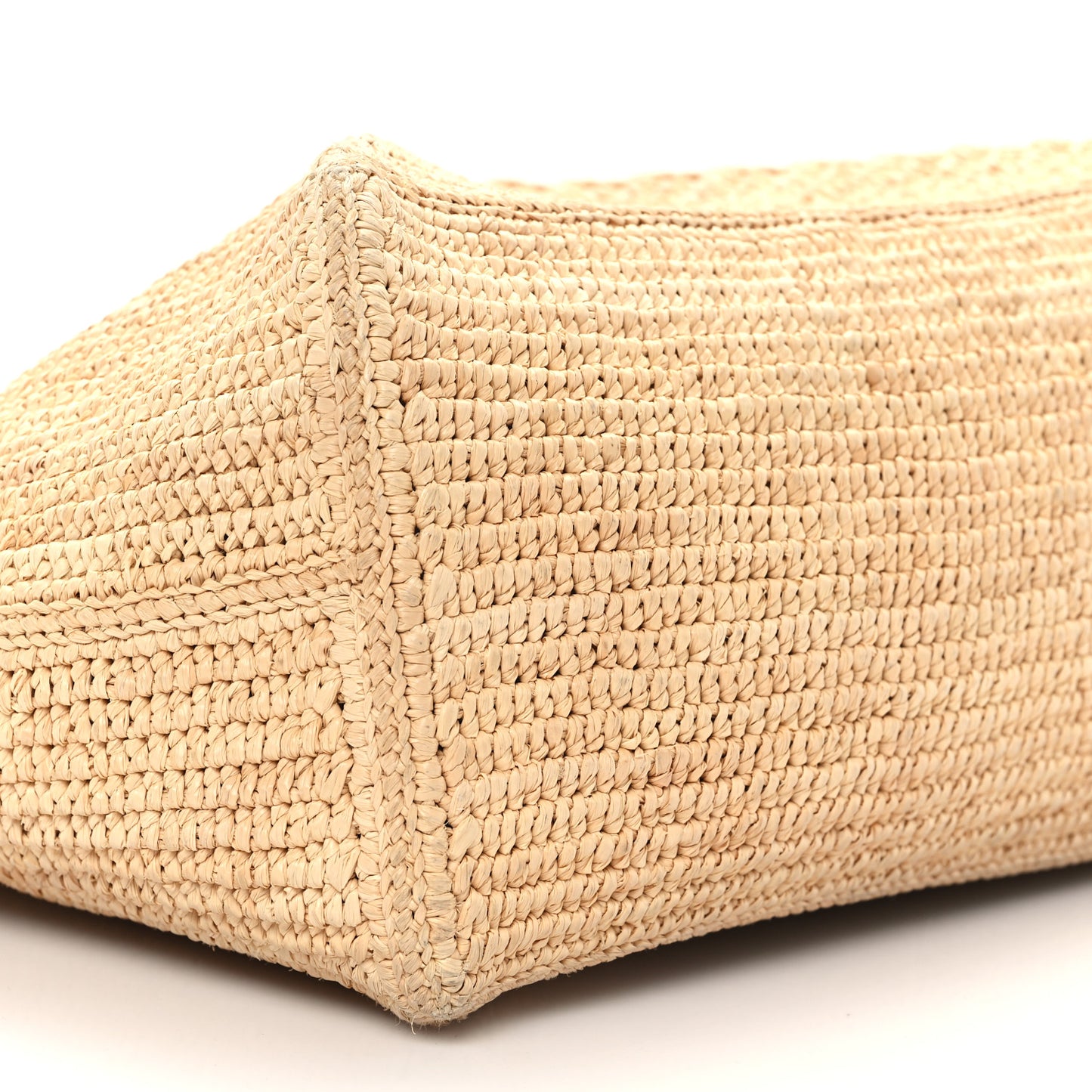 Raffia Calfskin Medium Puzzle Fold Tote Natura