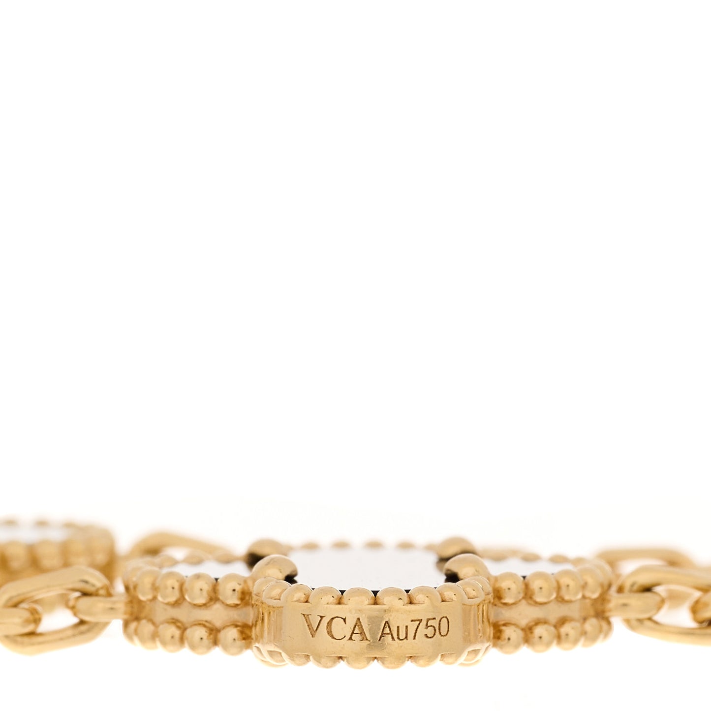 18K Yellow Gold Black Onyx 5 Motifs Vintage Alhambra Bracelet