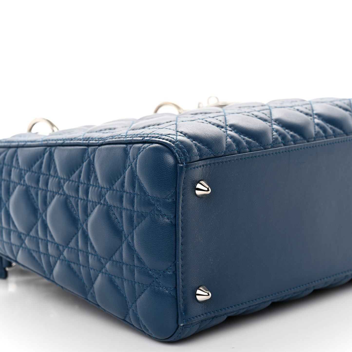 Lambskin Cannage Medium Lady Dior Crystal Strap Navy