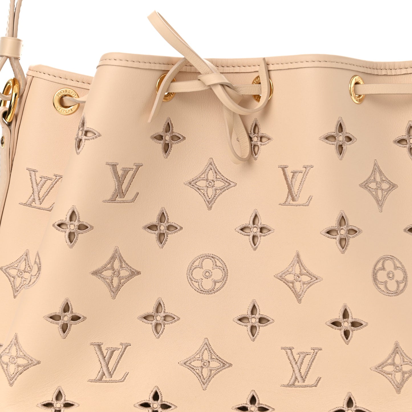 Calfskin Monogram Cutout Petit Noe Neutral
