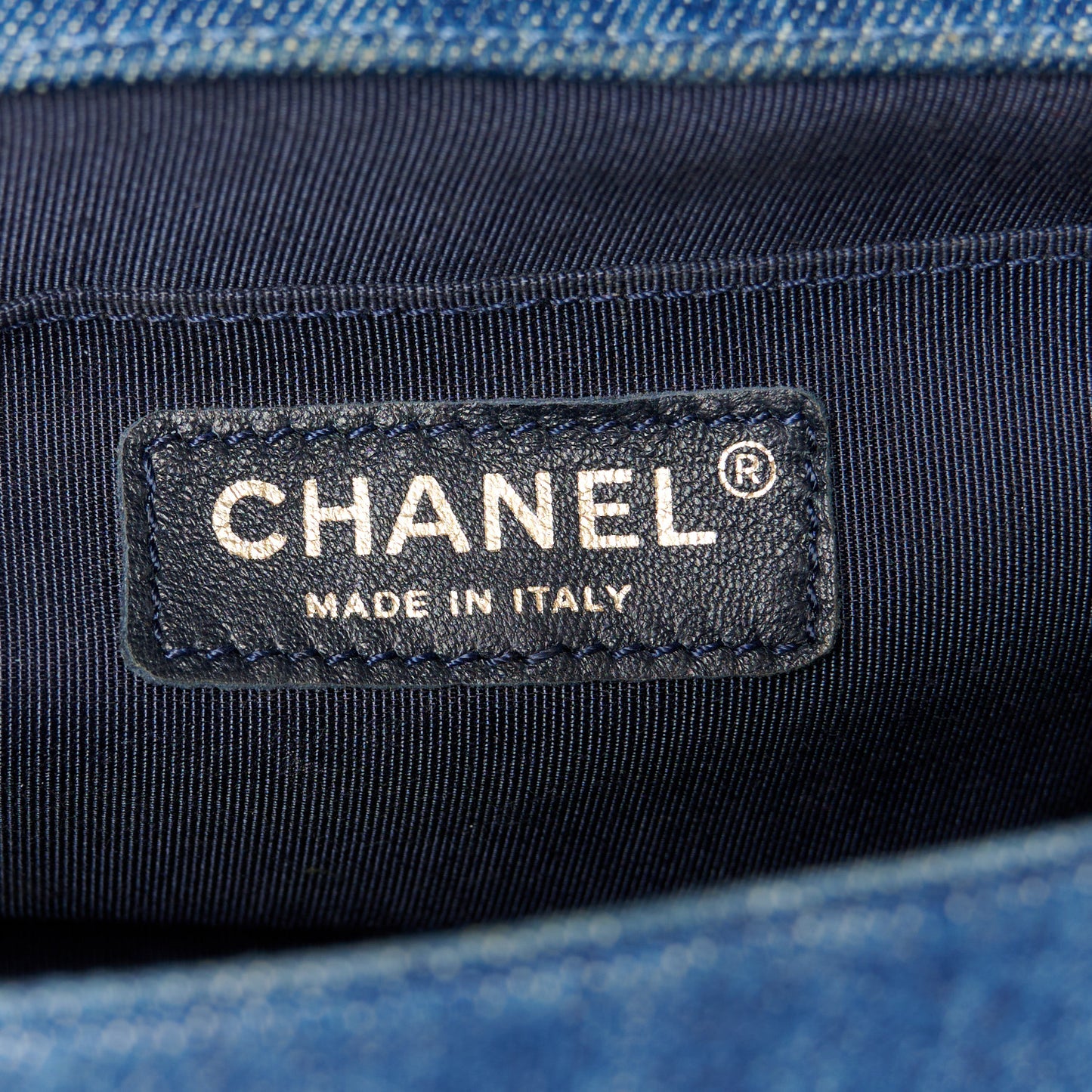 Denim Patchwork Medium Boy Flap Blue