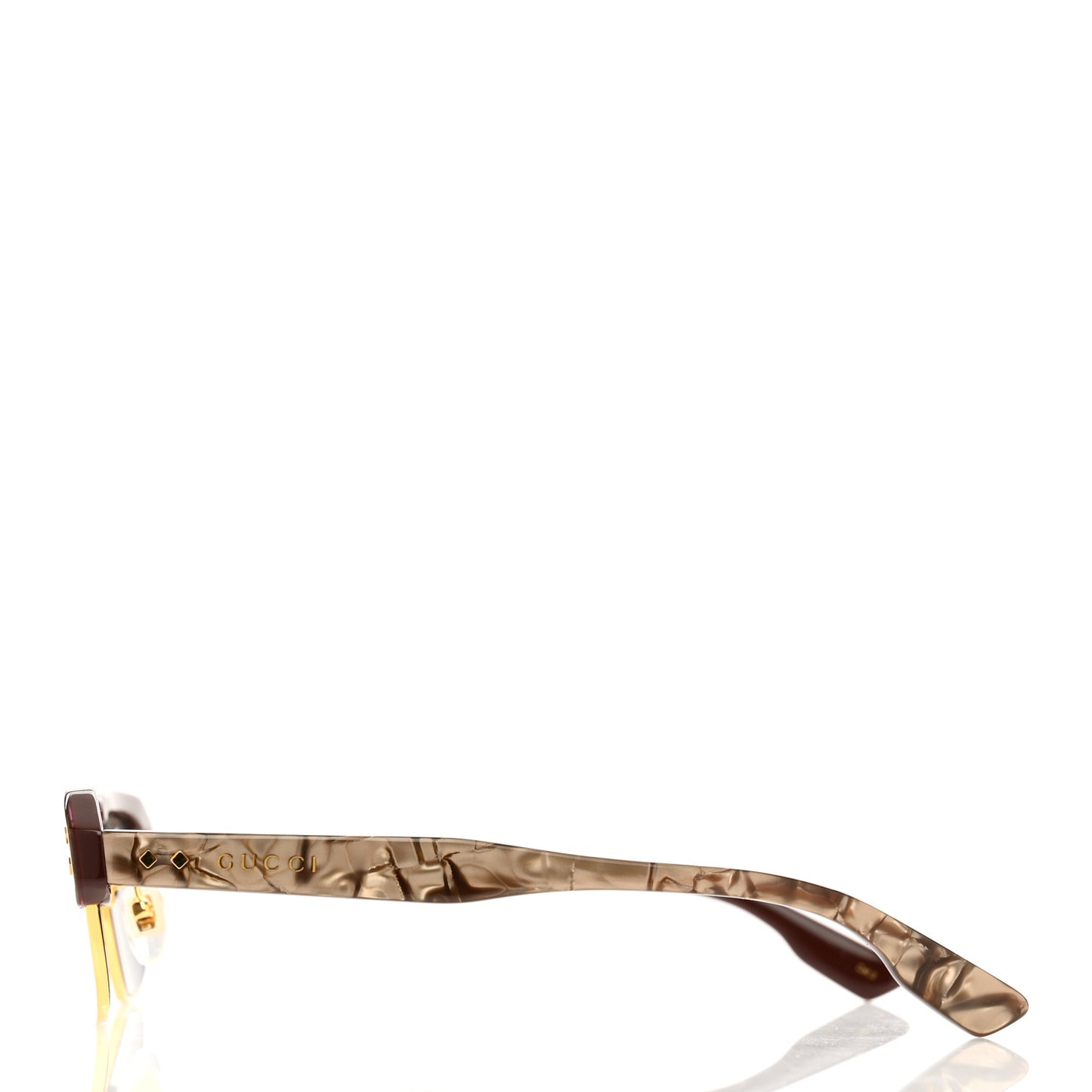 Acetate Half-Rim Rectangle GG1480S Sunglasses Brown
