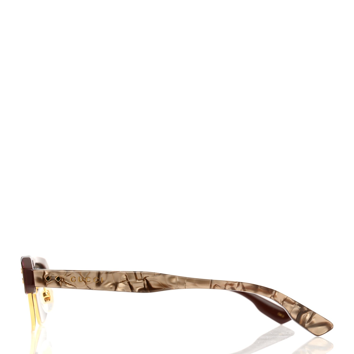 Gucci Acetate Half-Rim Rectangle GG1480S Sunglasses Brown 3 of 9