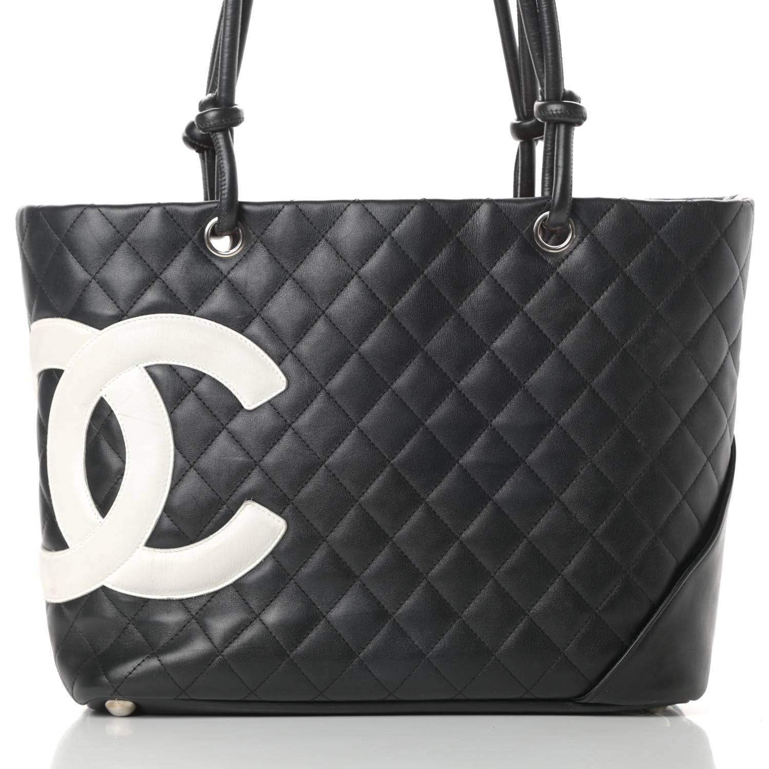 Chanel Calfskin Quilted Large Cambon Tote Black White 8 of 18