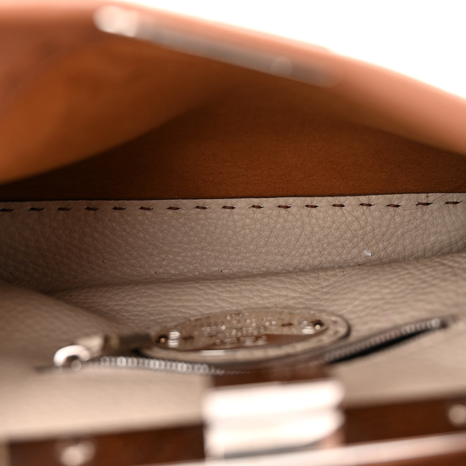 Fendi Cuoio Romano Selleria Bi-Color Mini Peekaboo Iconic Satchel Mou Milk 5 of 12