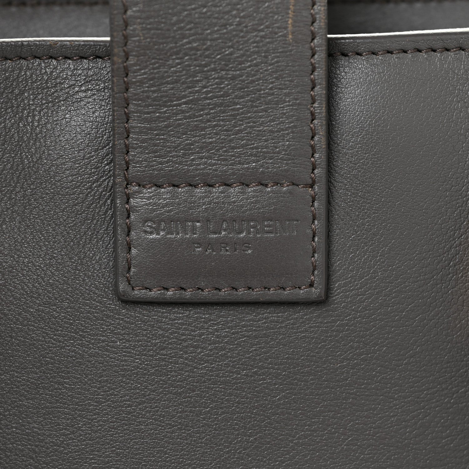 Saint Laurent Calfskin Small Monogram Cabas Grey 21 of 21