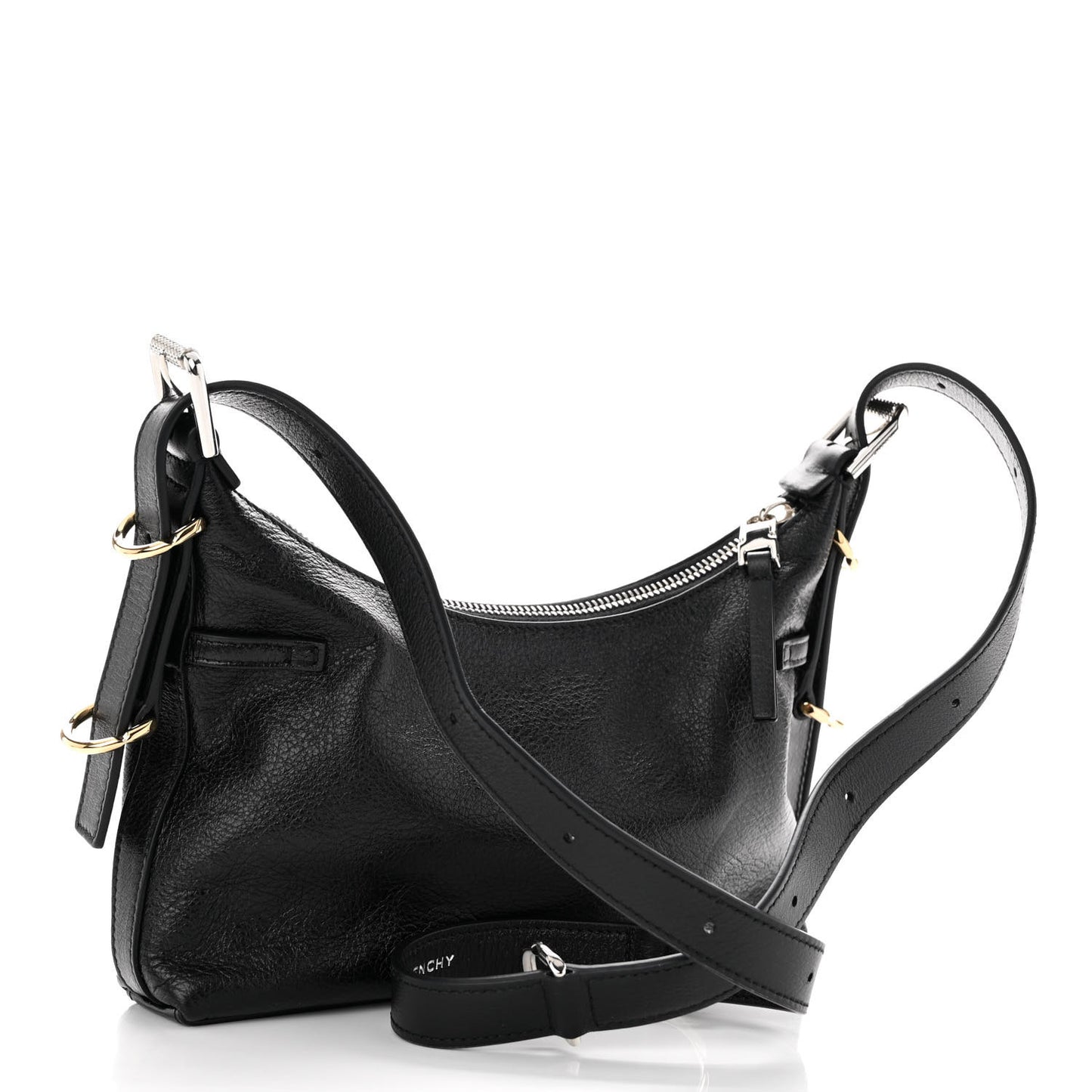 Tumbled Calfskin Mini Voyou Boyfriend Party Bag Black