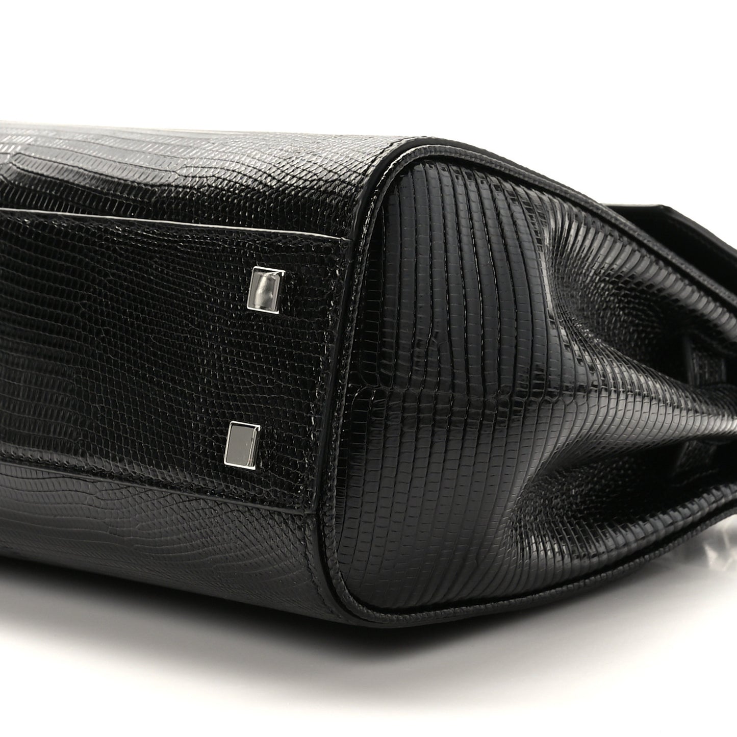Lizard Le Fermoir Top Handle Bag Small Black