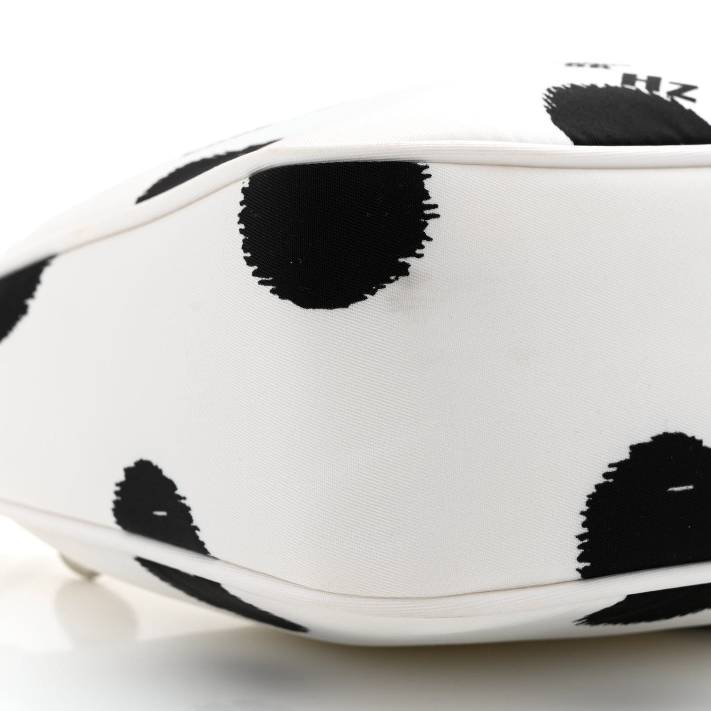 Tessuto Nylon Polka-Dot Mini Re-Edition 2000 Bag White Black