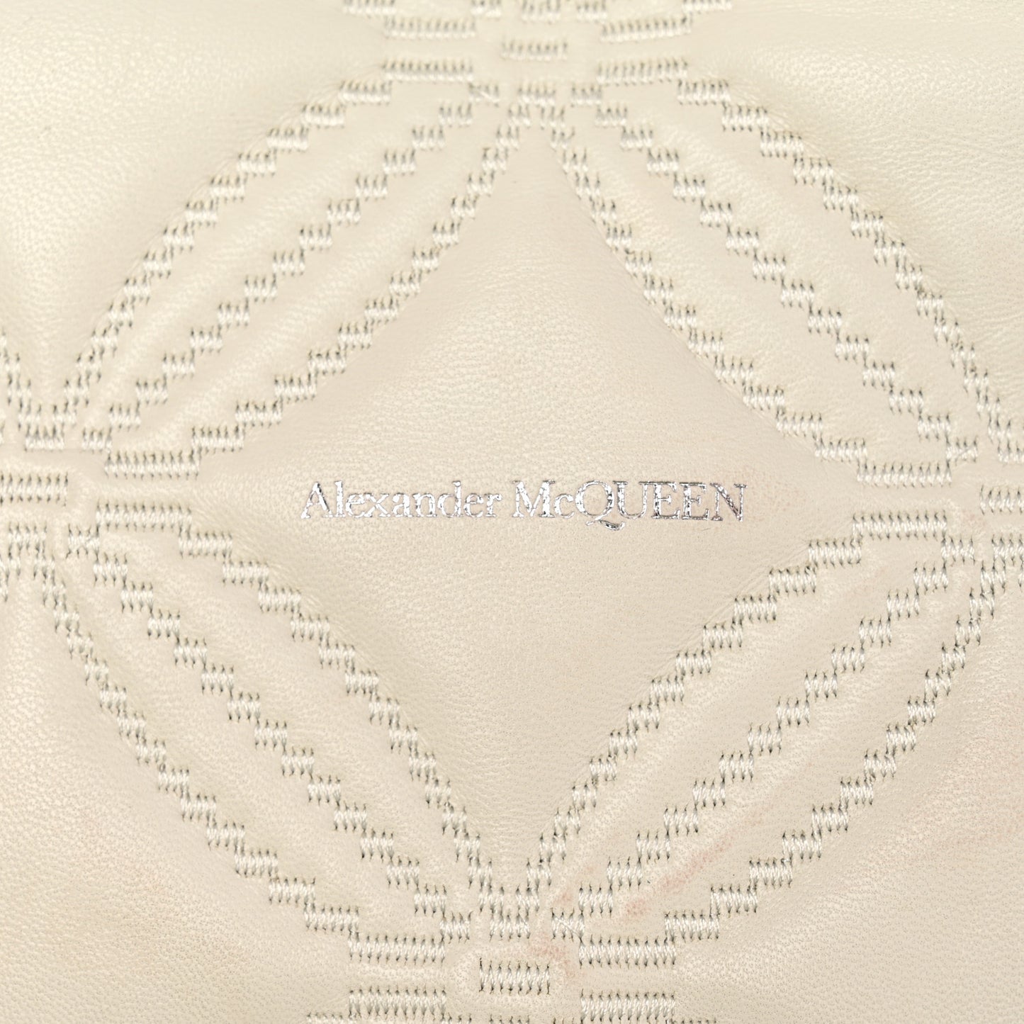 Nappa Quilted Skull Four Ring Clutch White