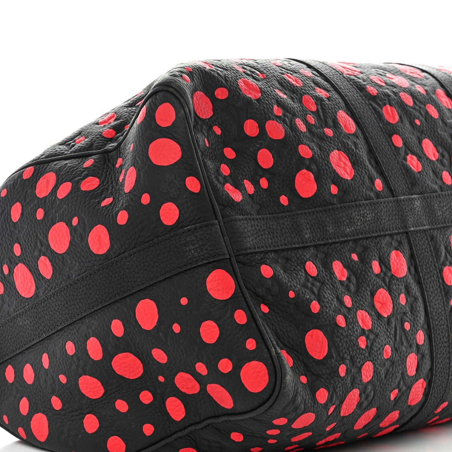LV X YK Taurillon Monogram Keepall Bandouliere 50 Black Red