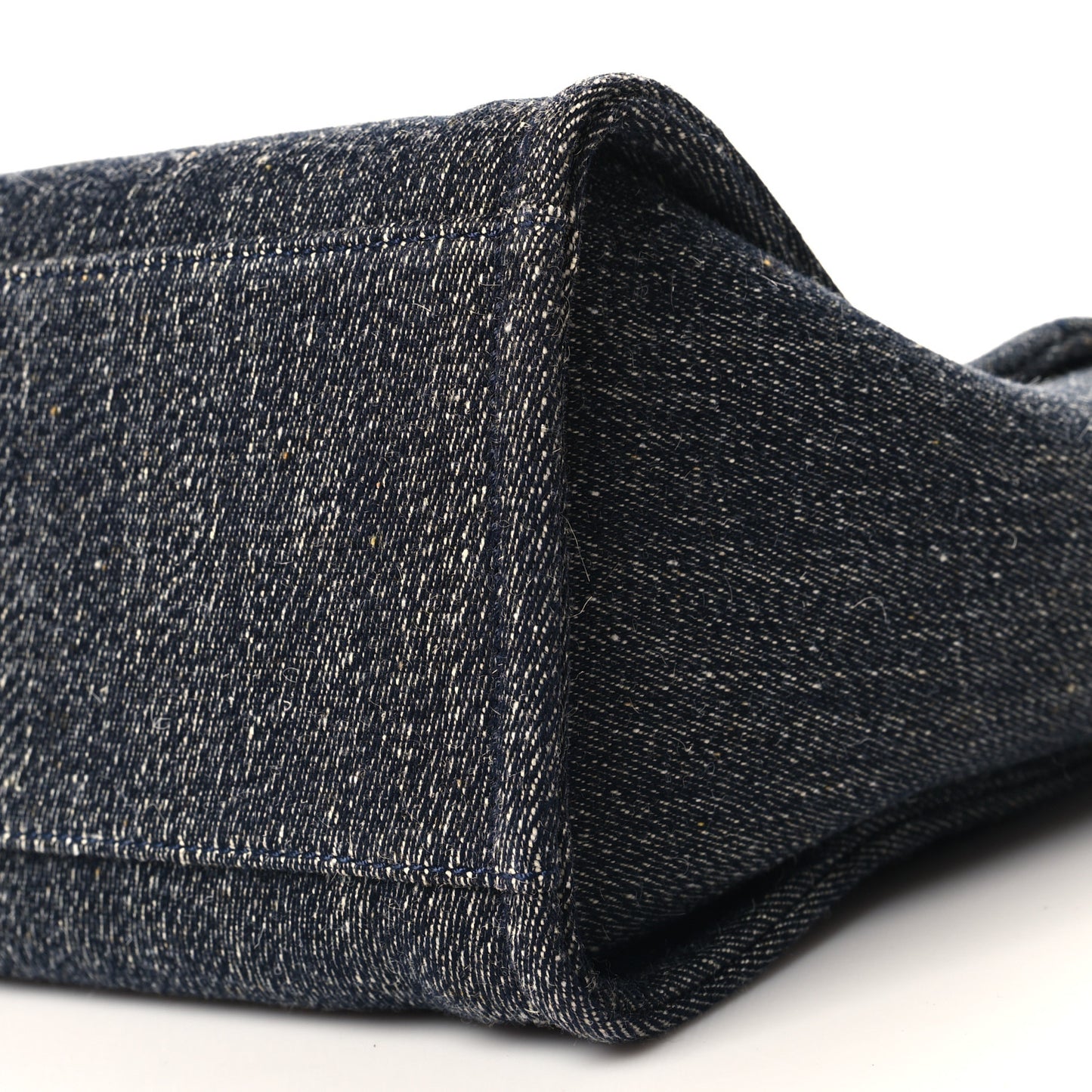Denim Small Deauville Tote Dark Blue White