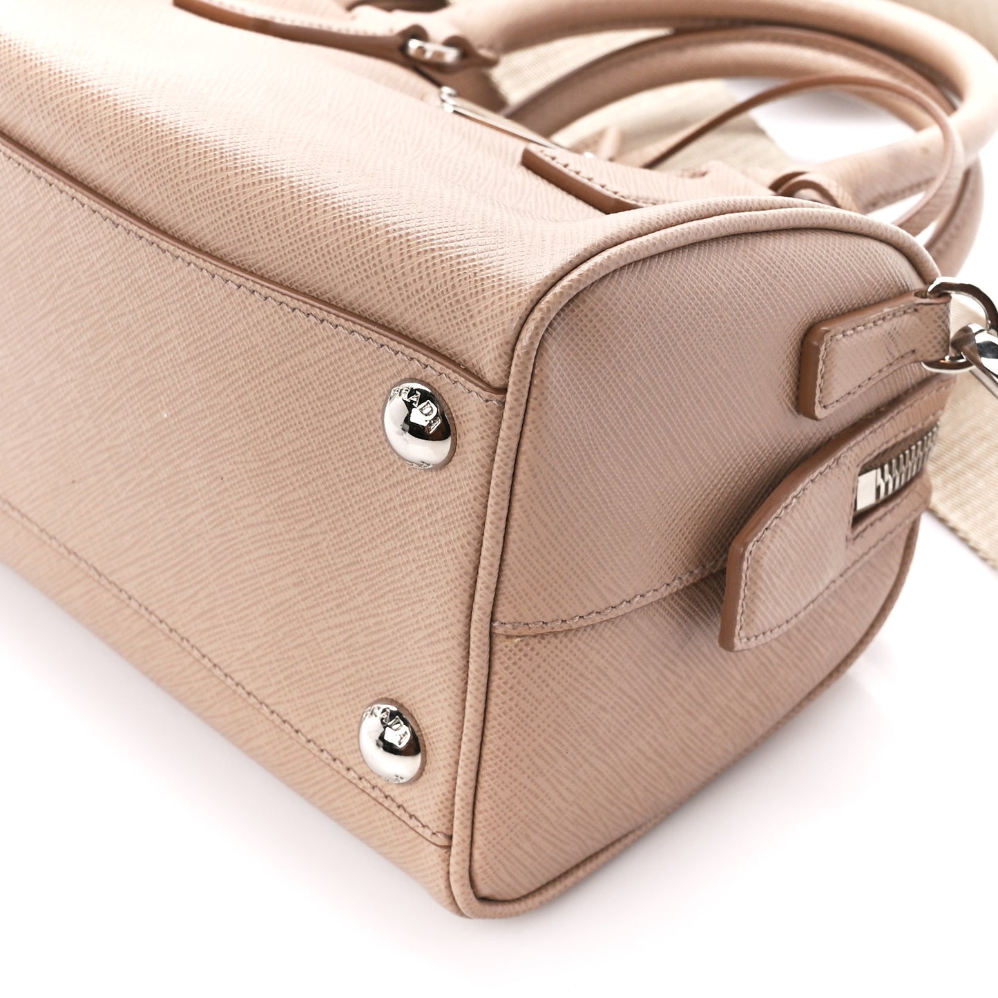 Saffiano Lux Re-Edition 2005 Top Handle Crossbody Bag Cammeo
