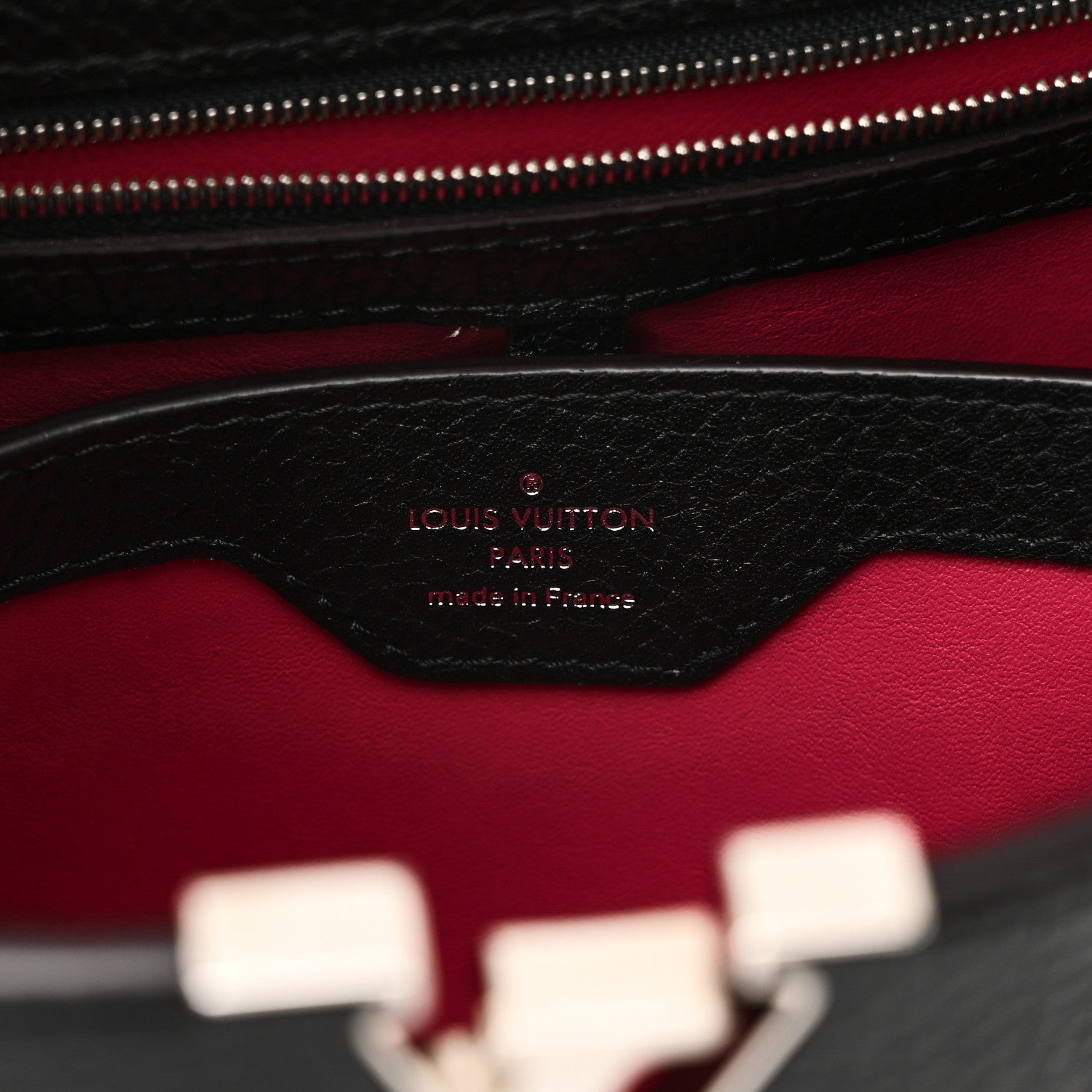 Louis Vuitton Taurillon Capucines BB Black Fuchsia 6 of 9