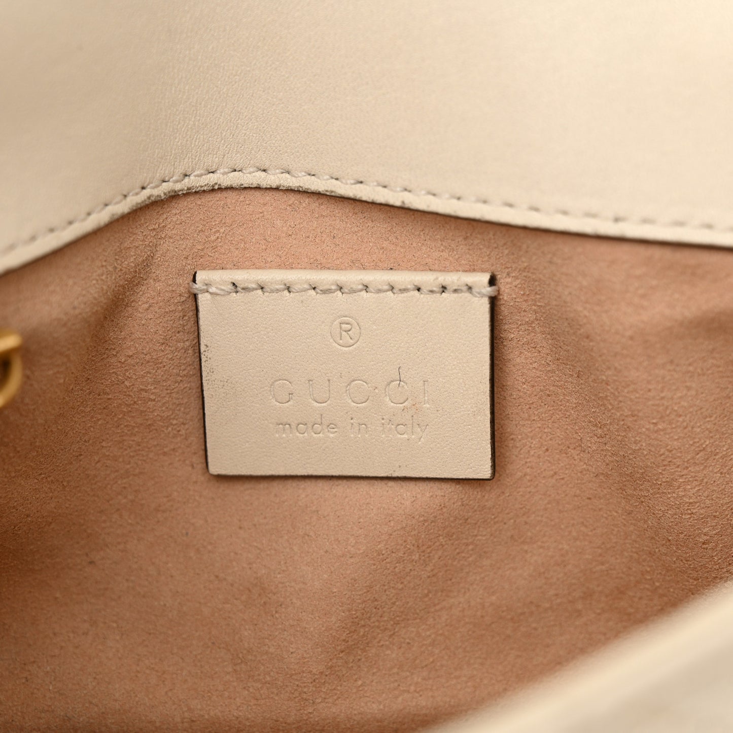 Calfskin Matelasse Super Mini GG Marmont Shoulder Bag White